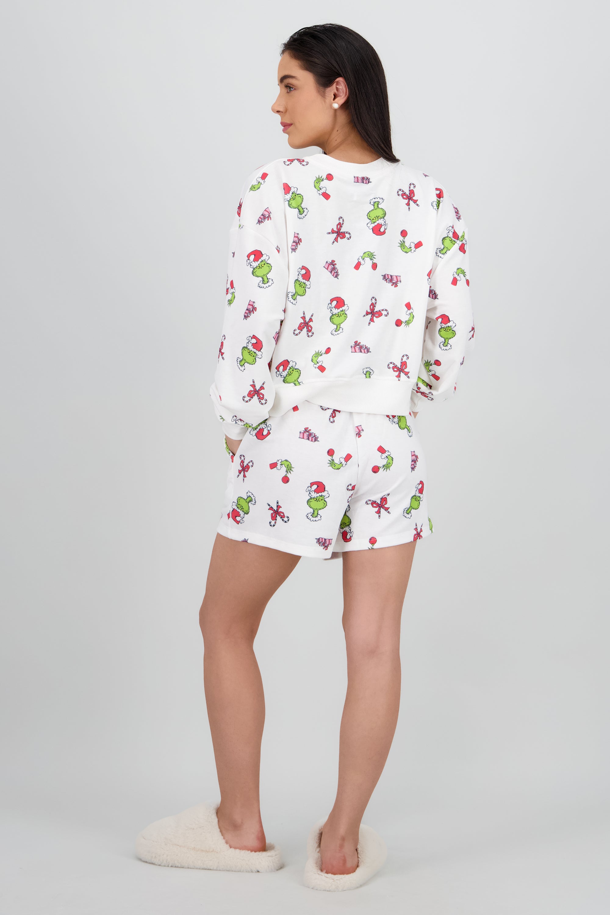 Pijama Grinch sudadera short HUESO