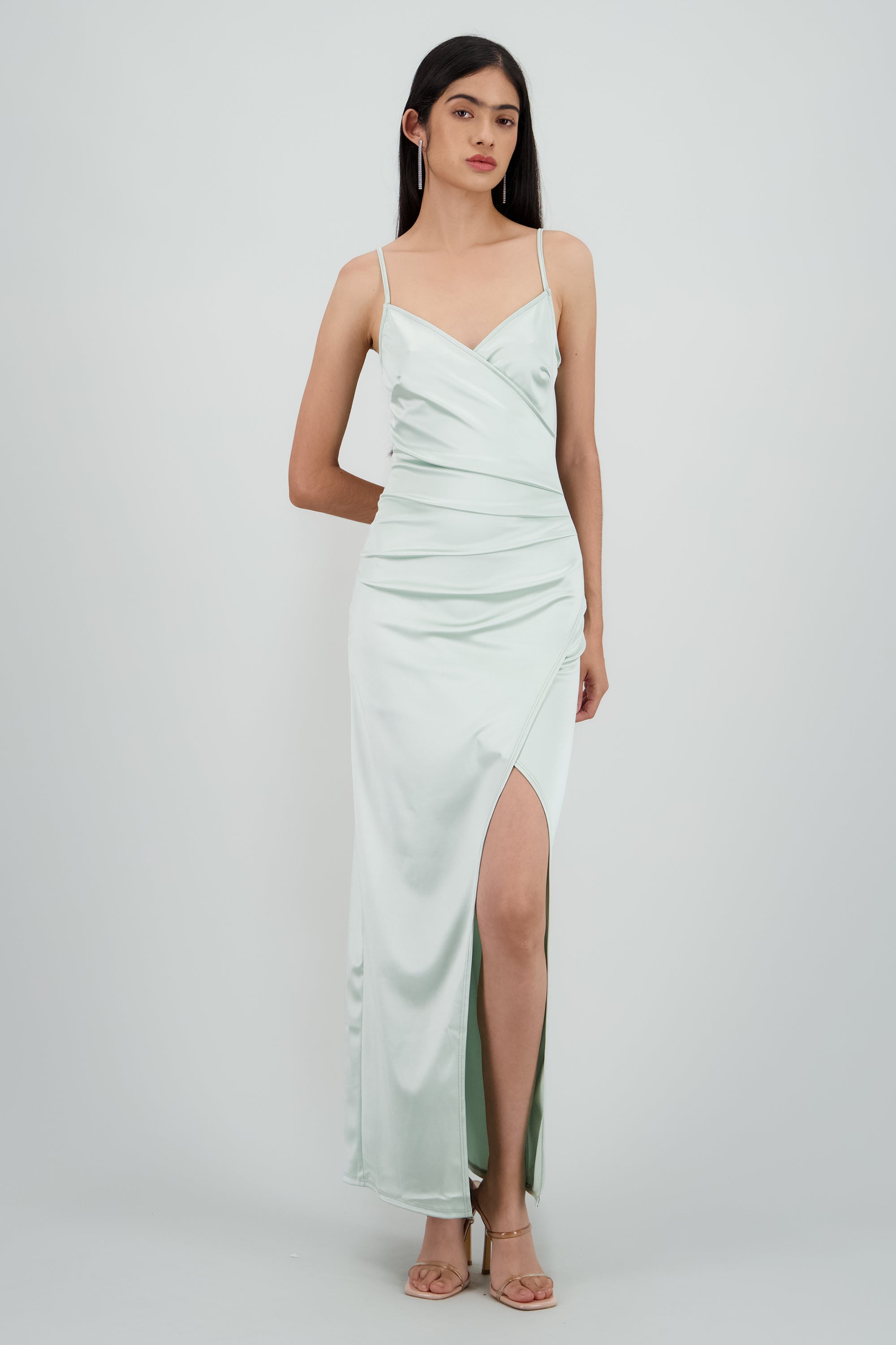 Vestido satinado midi SAGE