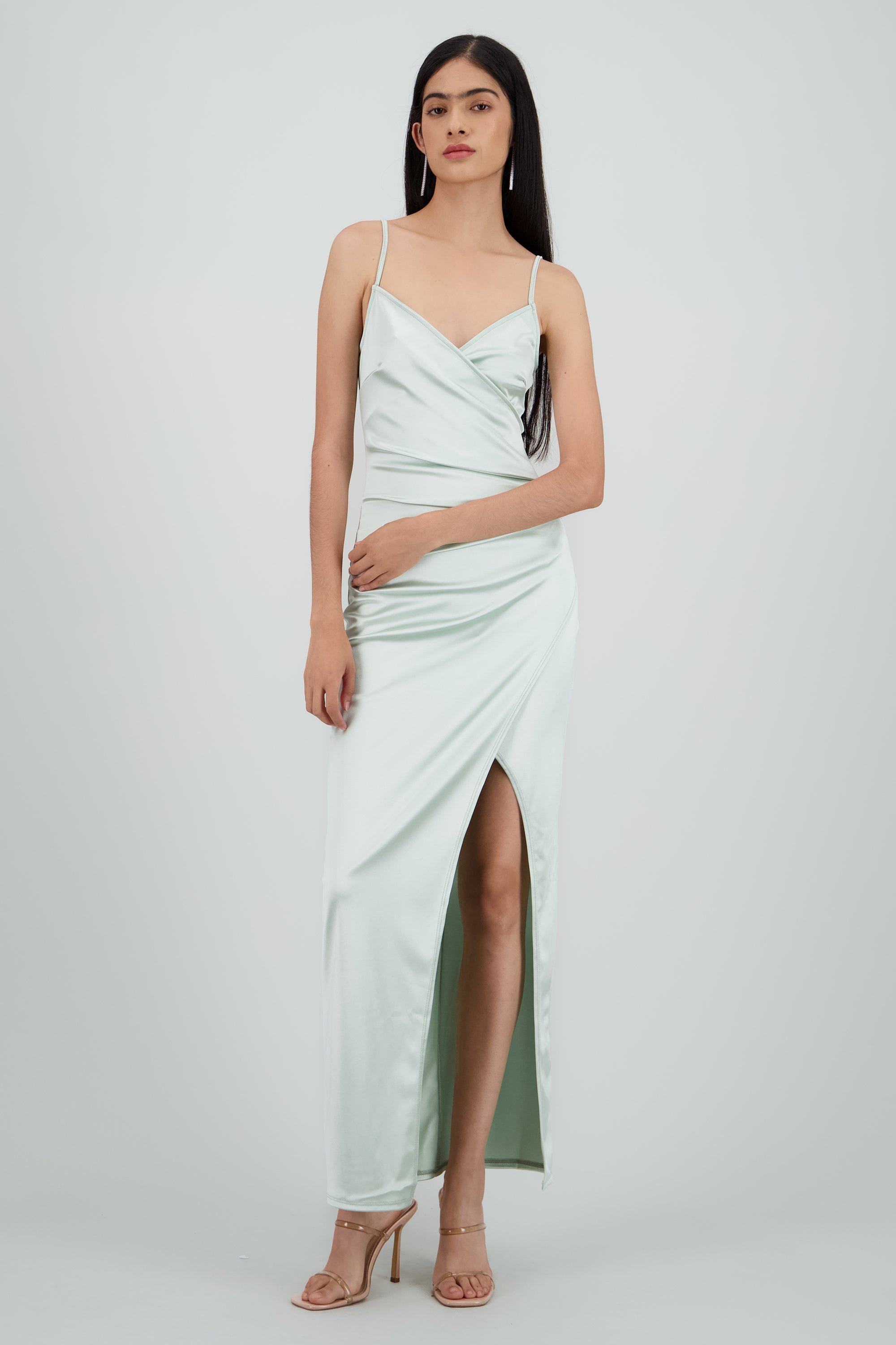 Vestido satinado midi SAGE