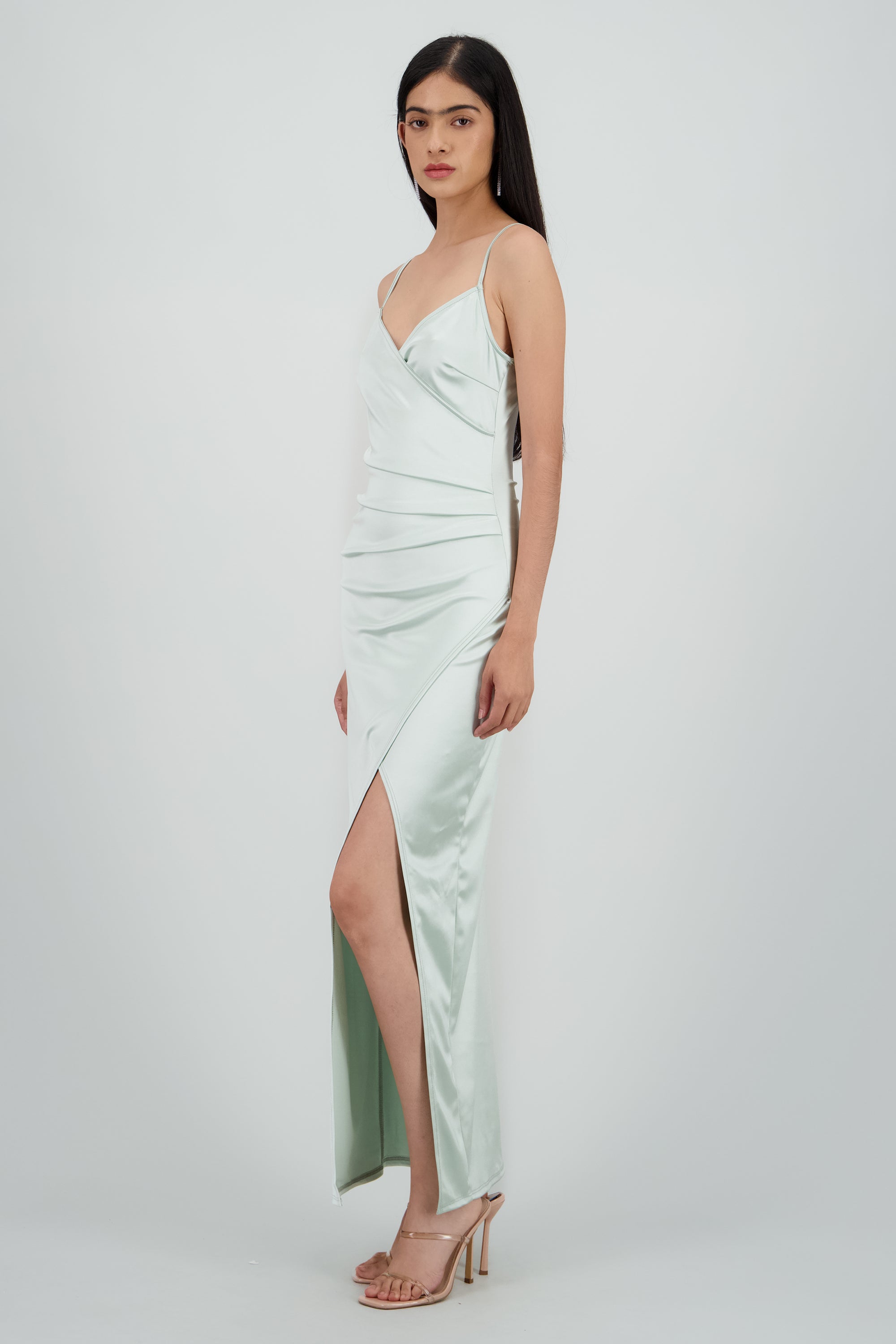 Vestido satinado midi SAGE