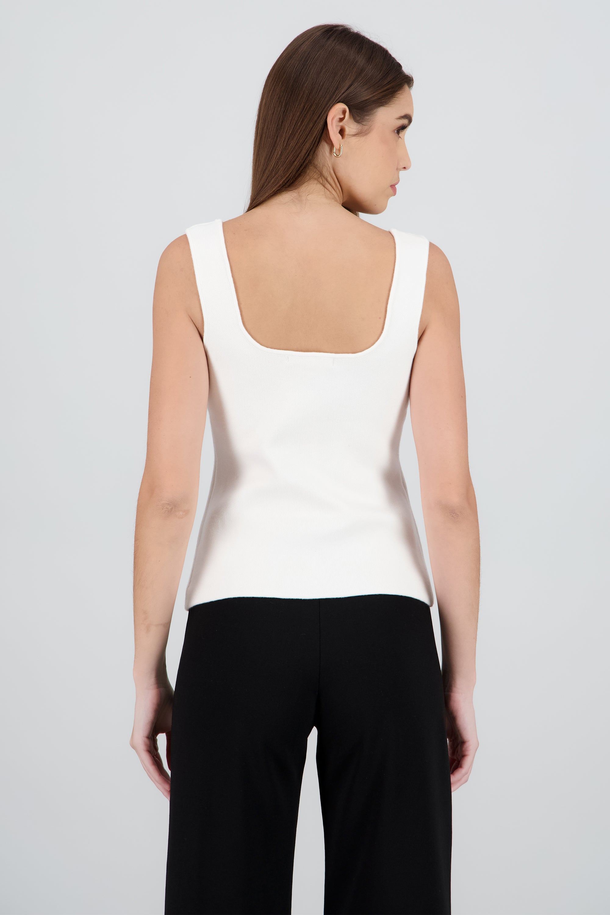 Chaleco detalle  botones liso BLANCO