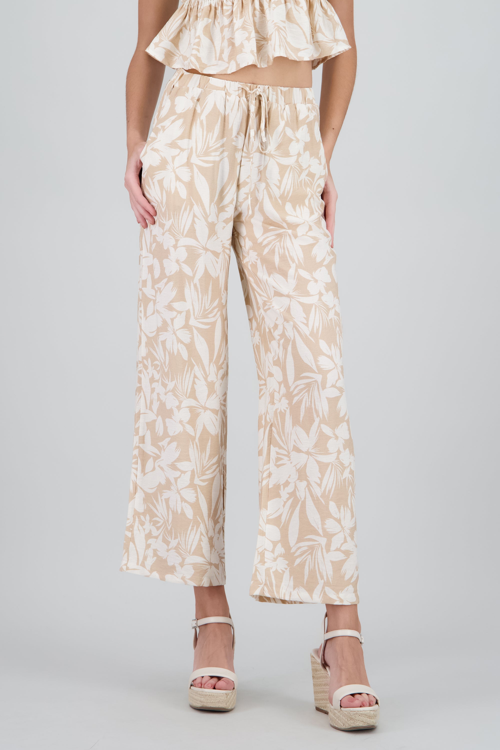 Pantalon amplio estampado KHAKI COMBO