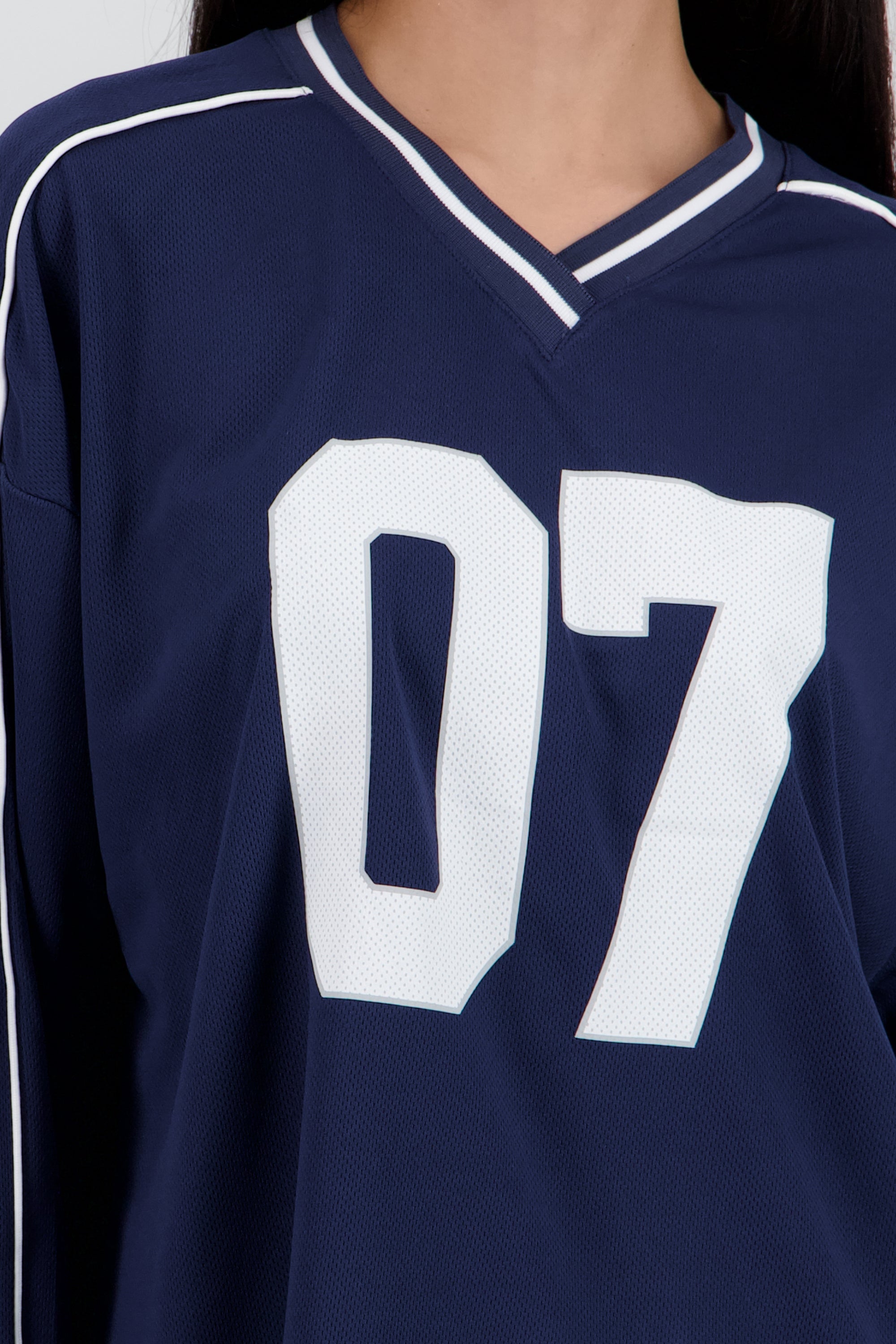 Playera tipo jersey contraste manga larga MARINO