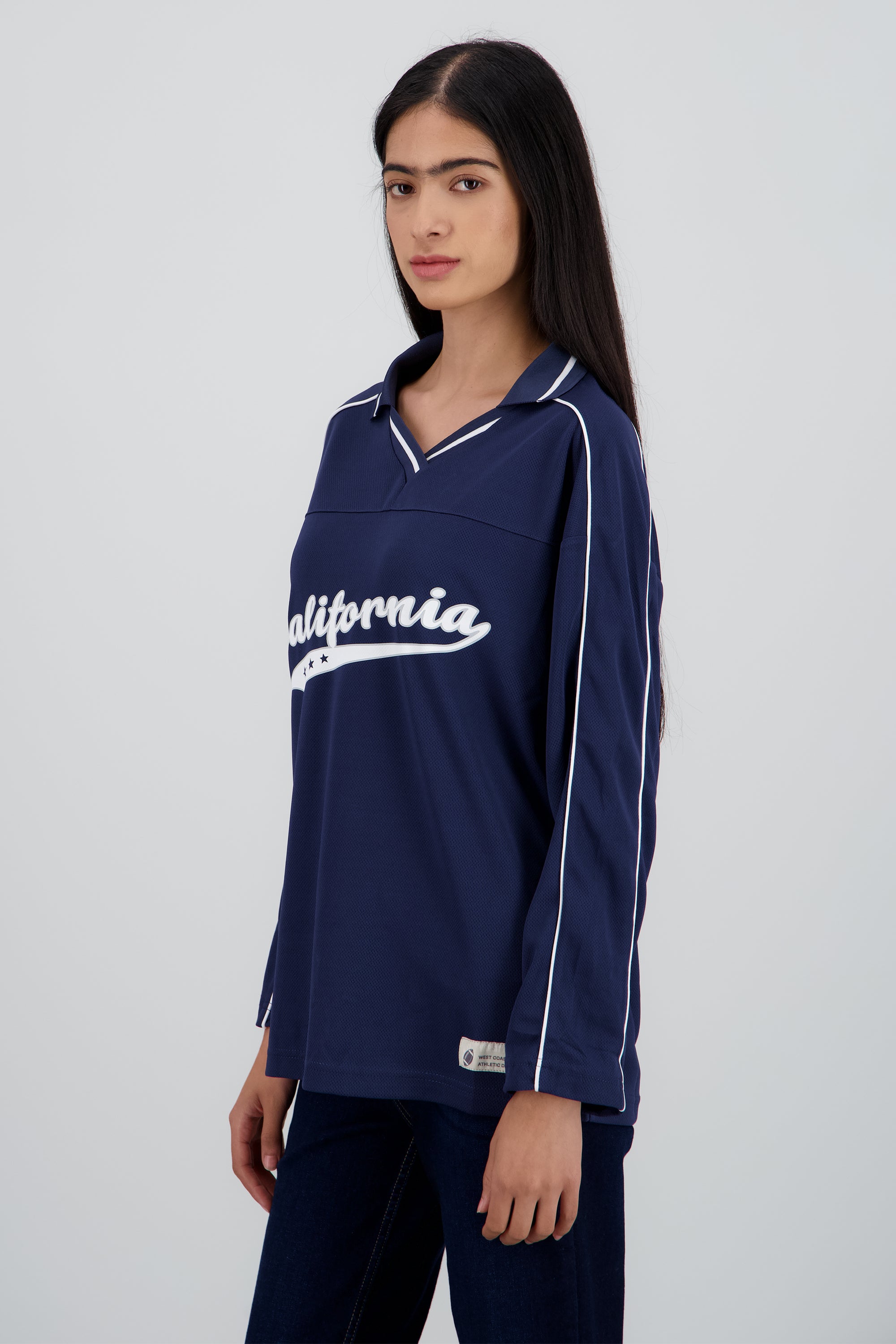 Playera tipo jersey California manga larga MARINO