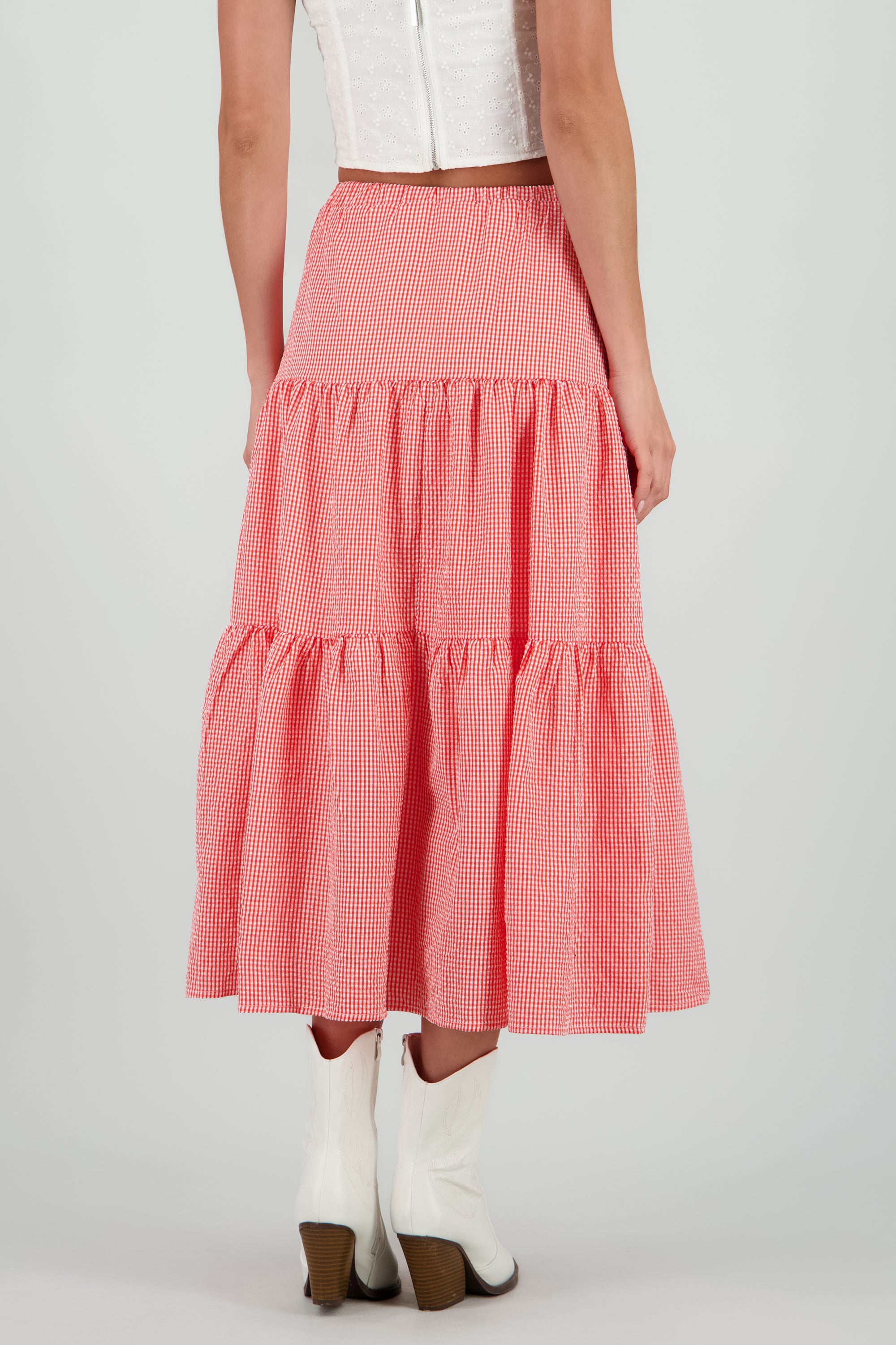 Falda midi resorte olanes ROJO