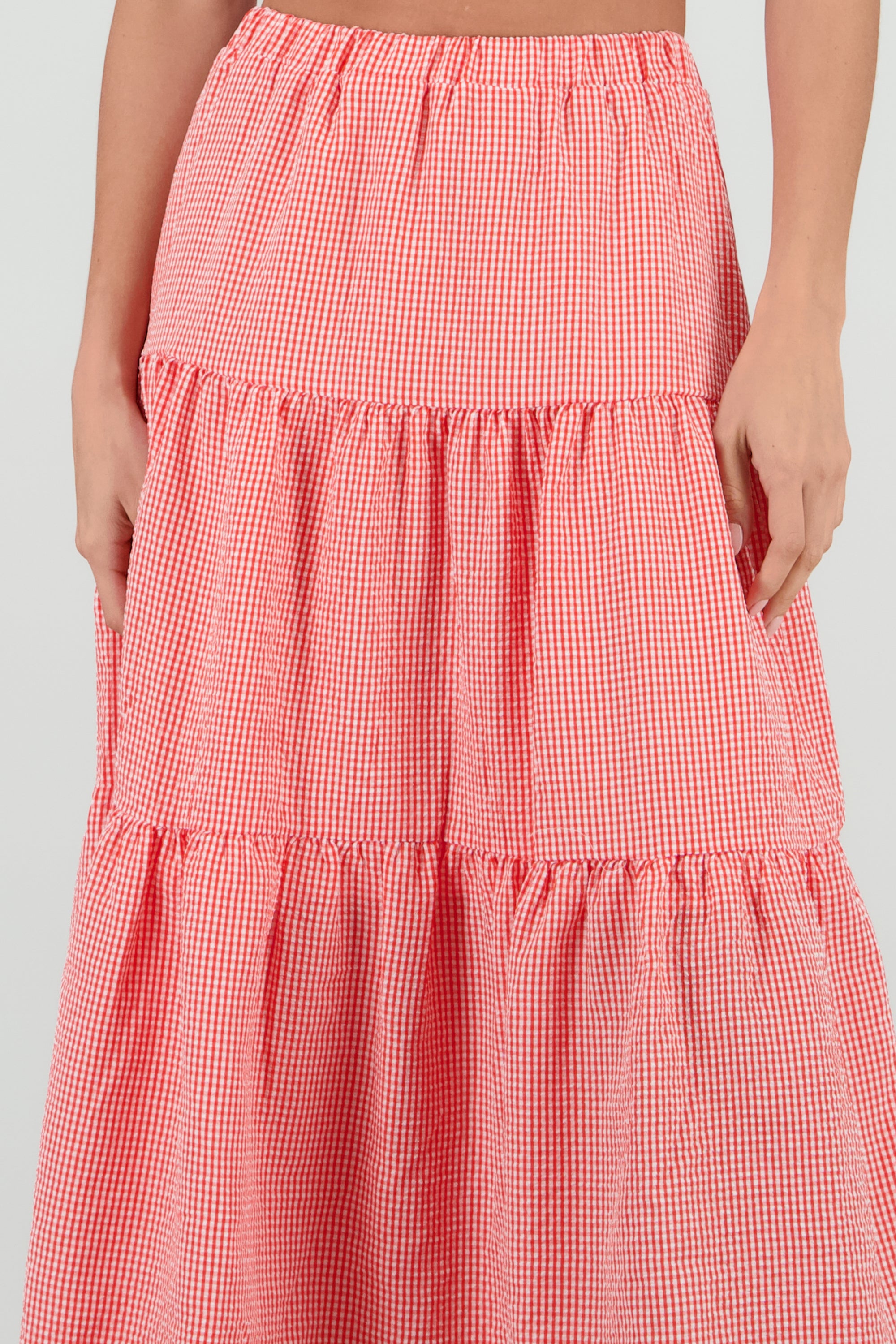 Falda midi resorte olanes ROJO