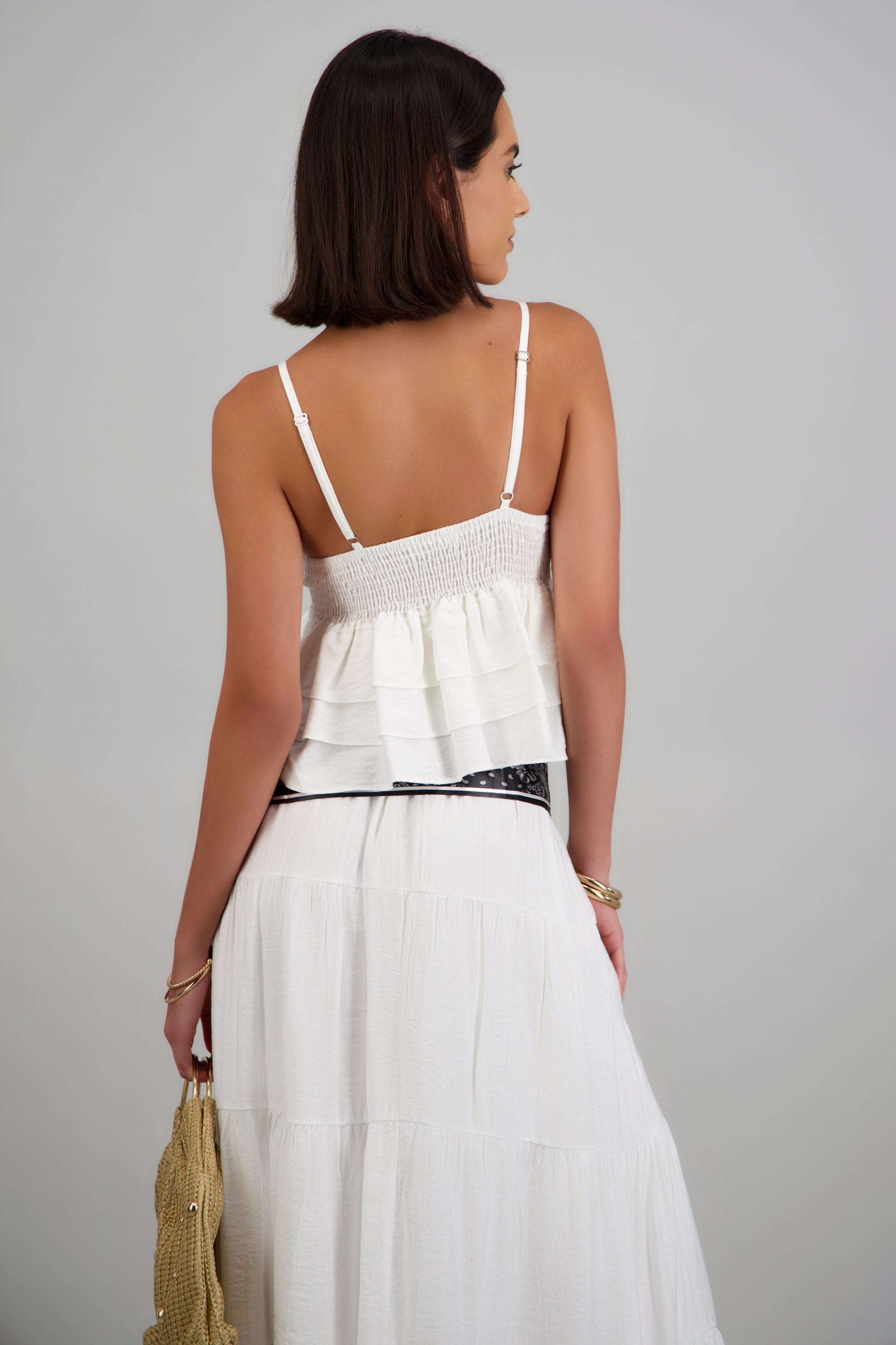 Top tirantes con olanes BLANCO