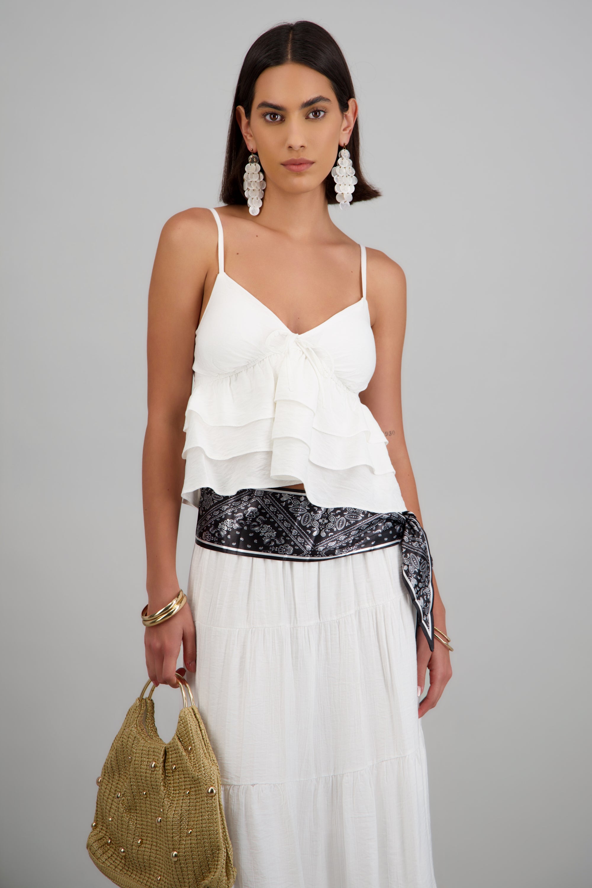 Top tirantes con olanes BLANCO