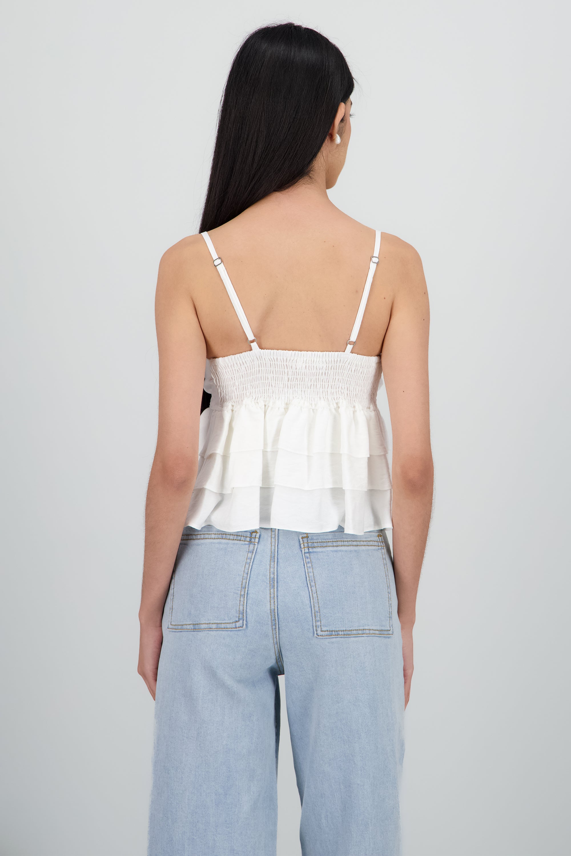 Top tirantes con olanes BLANCO