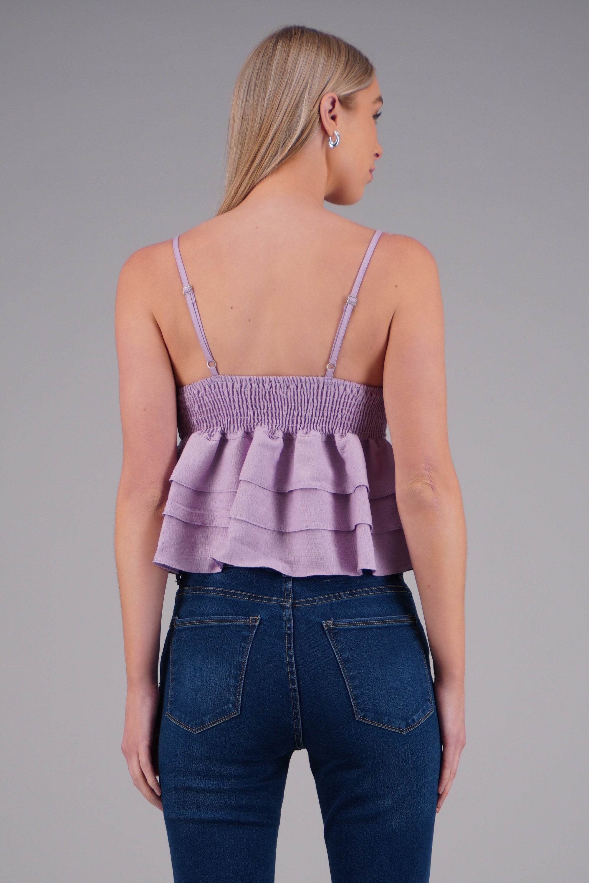 Top tirantes con olanes LILA