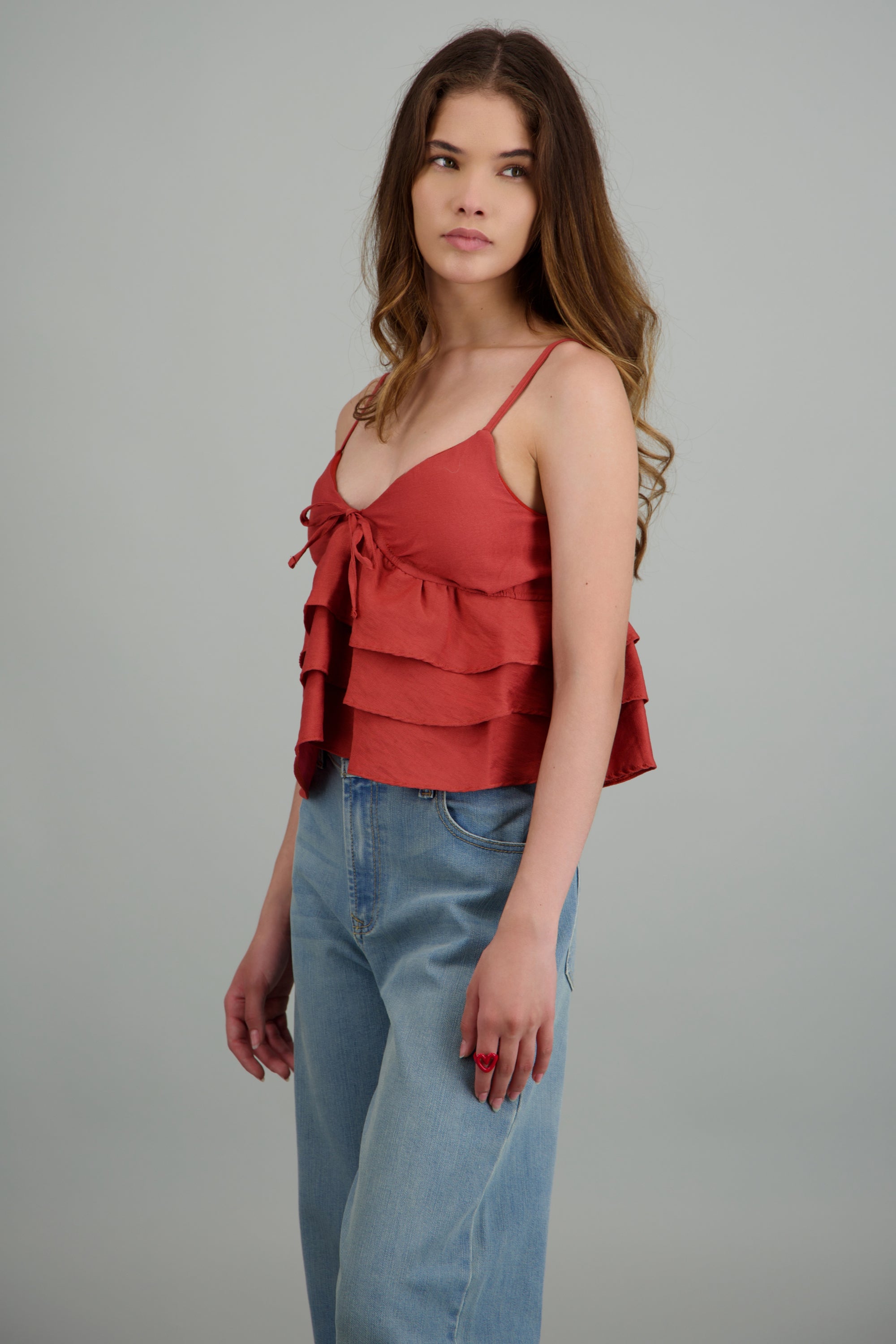 Top tirantes con olanes LADRILLO