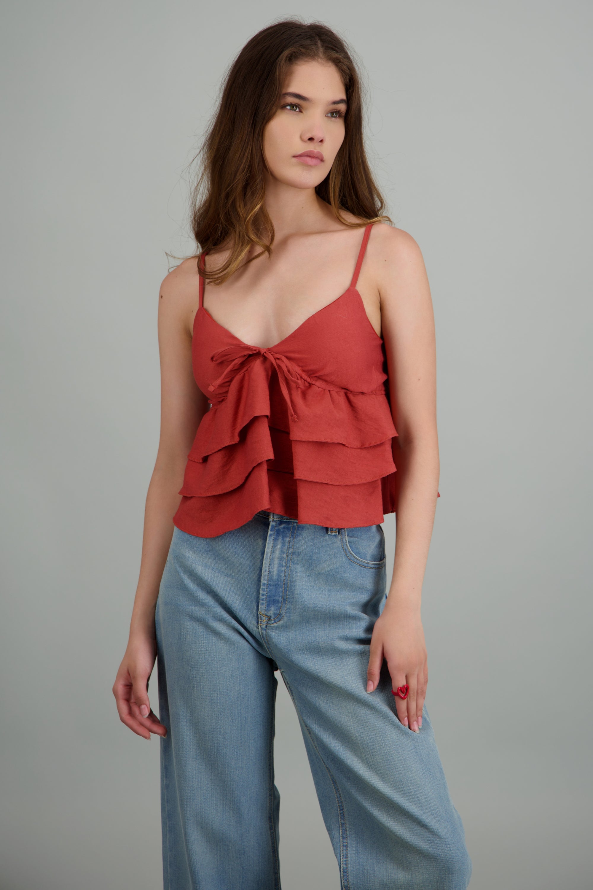 Top tirantes con olanes LADRILLO