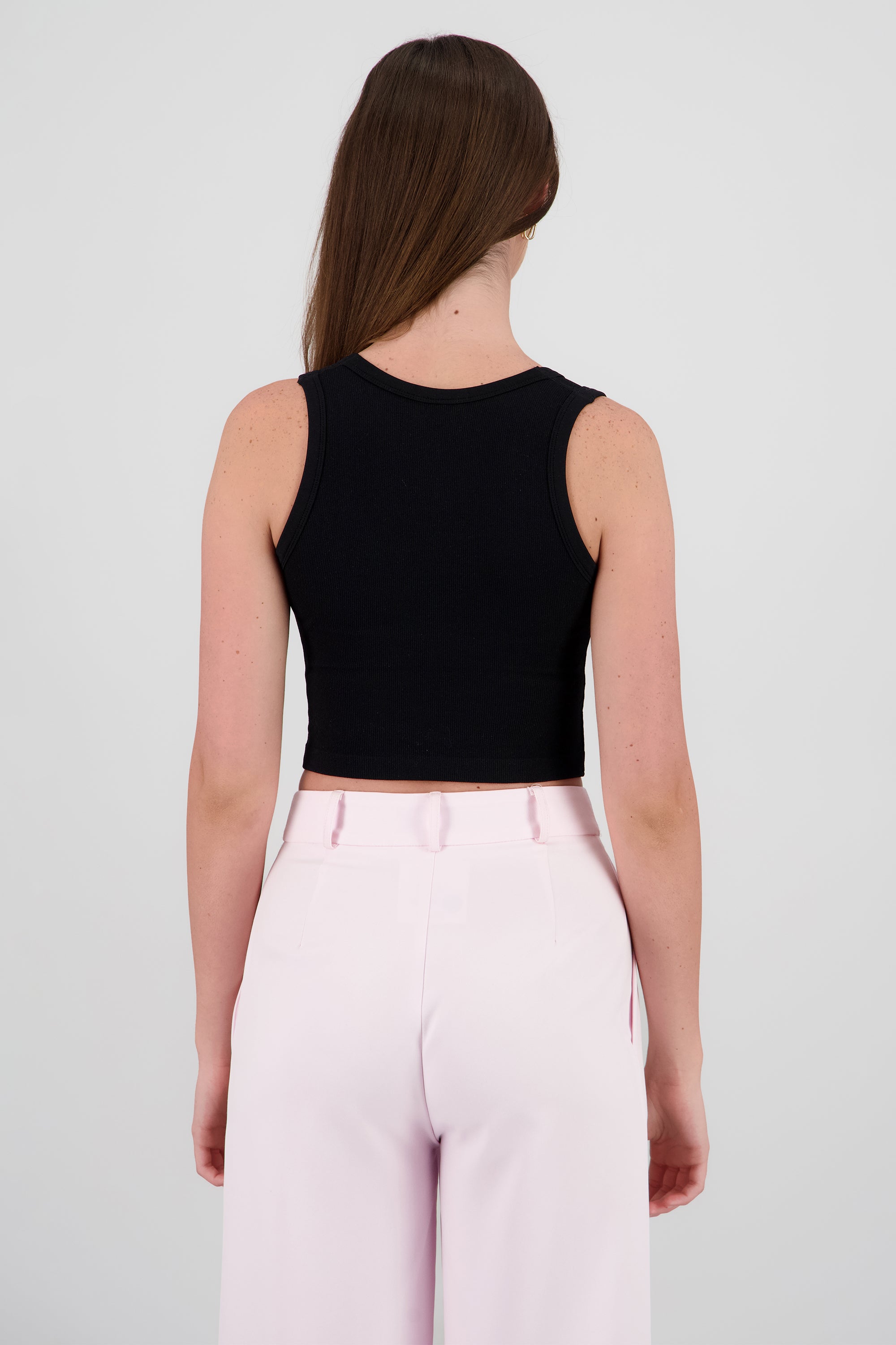Top cuello v sin manga NEGRO