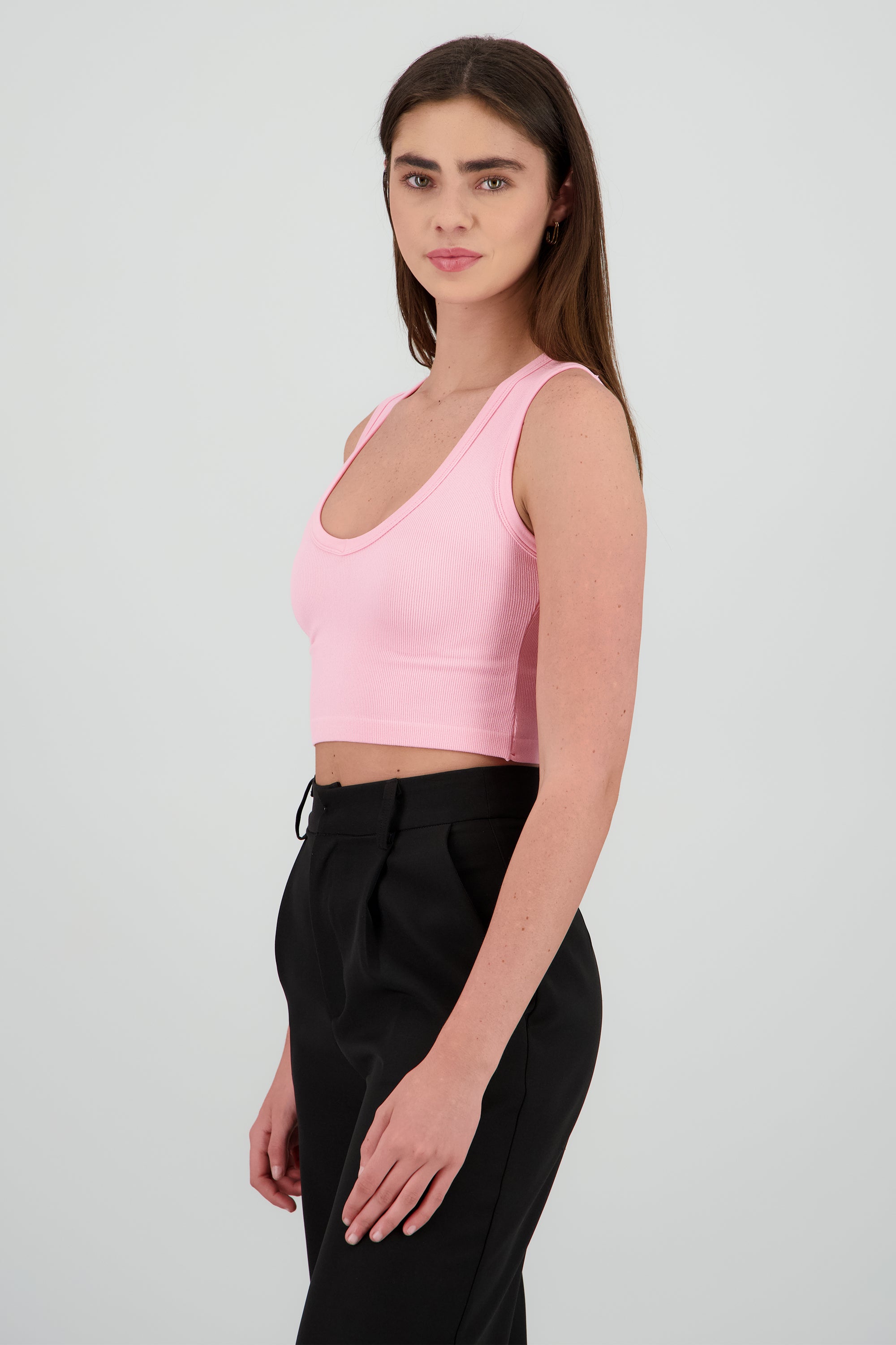 Top cuello v sin manga ROSA