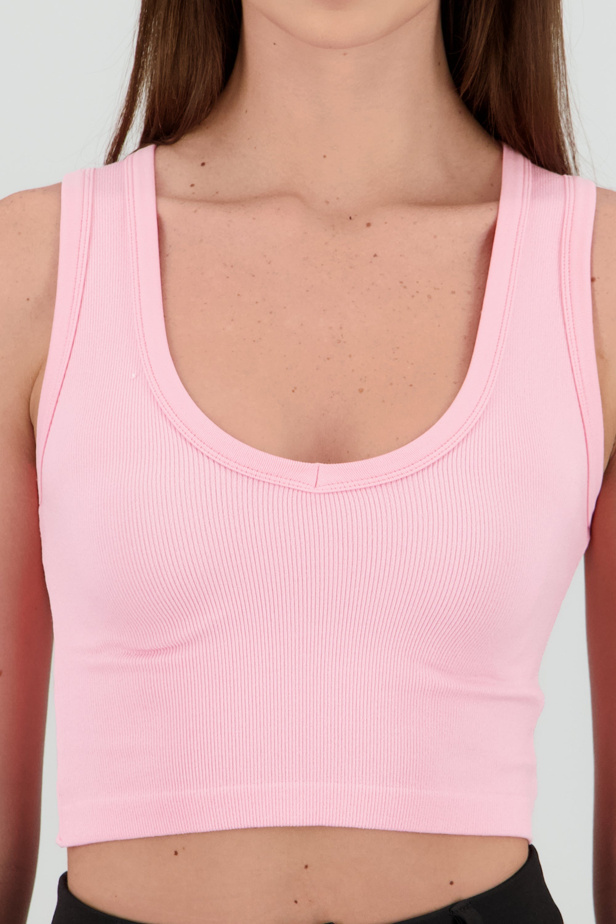 Top cuello v sin manga ROSA