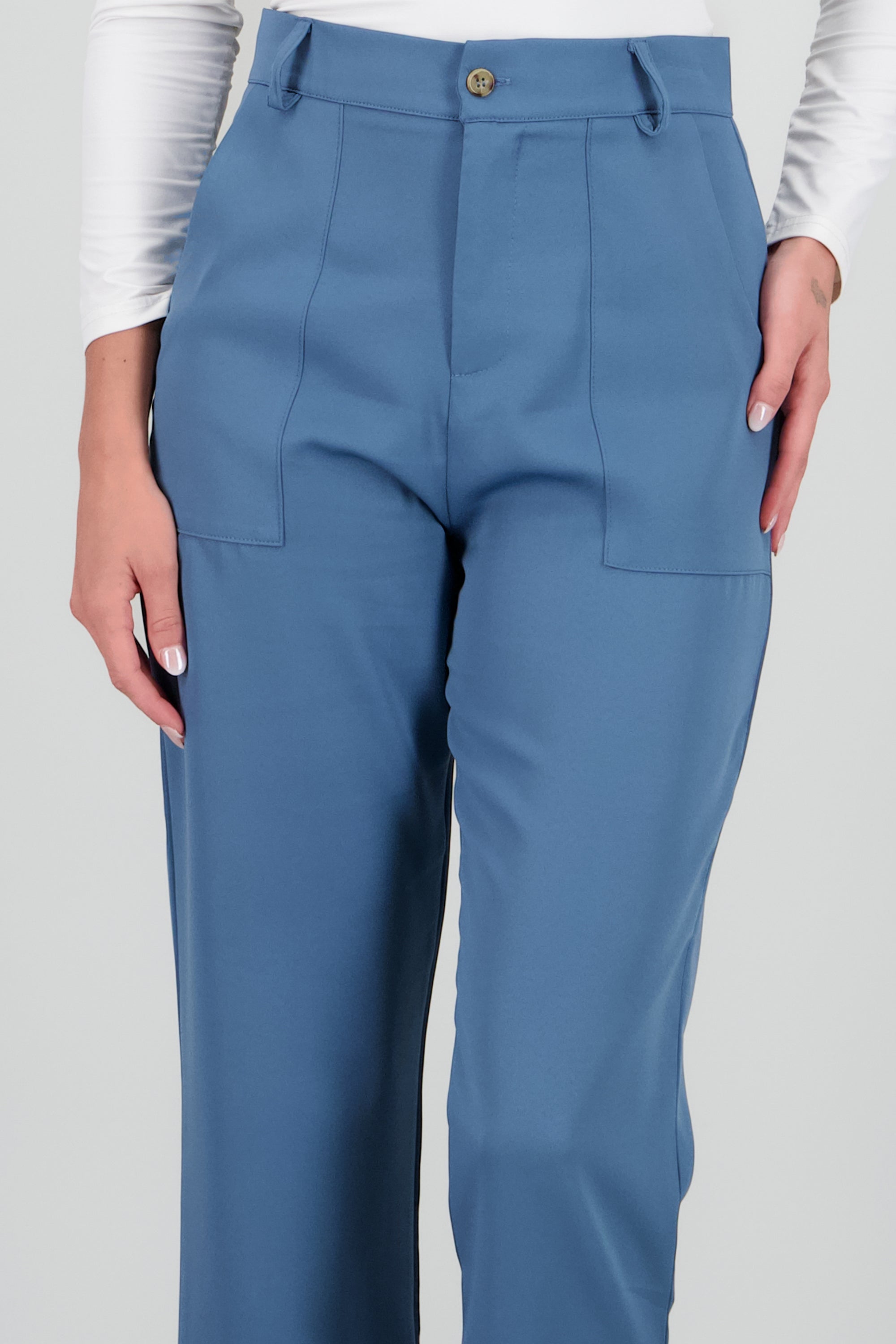 Pantalón Cintura Alta Capri Bolsas INDIGO
