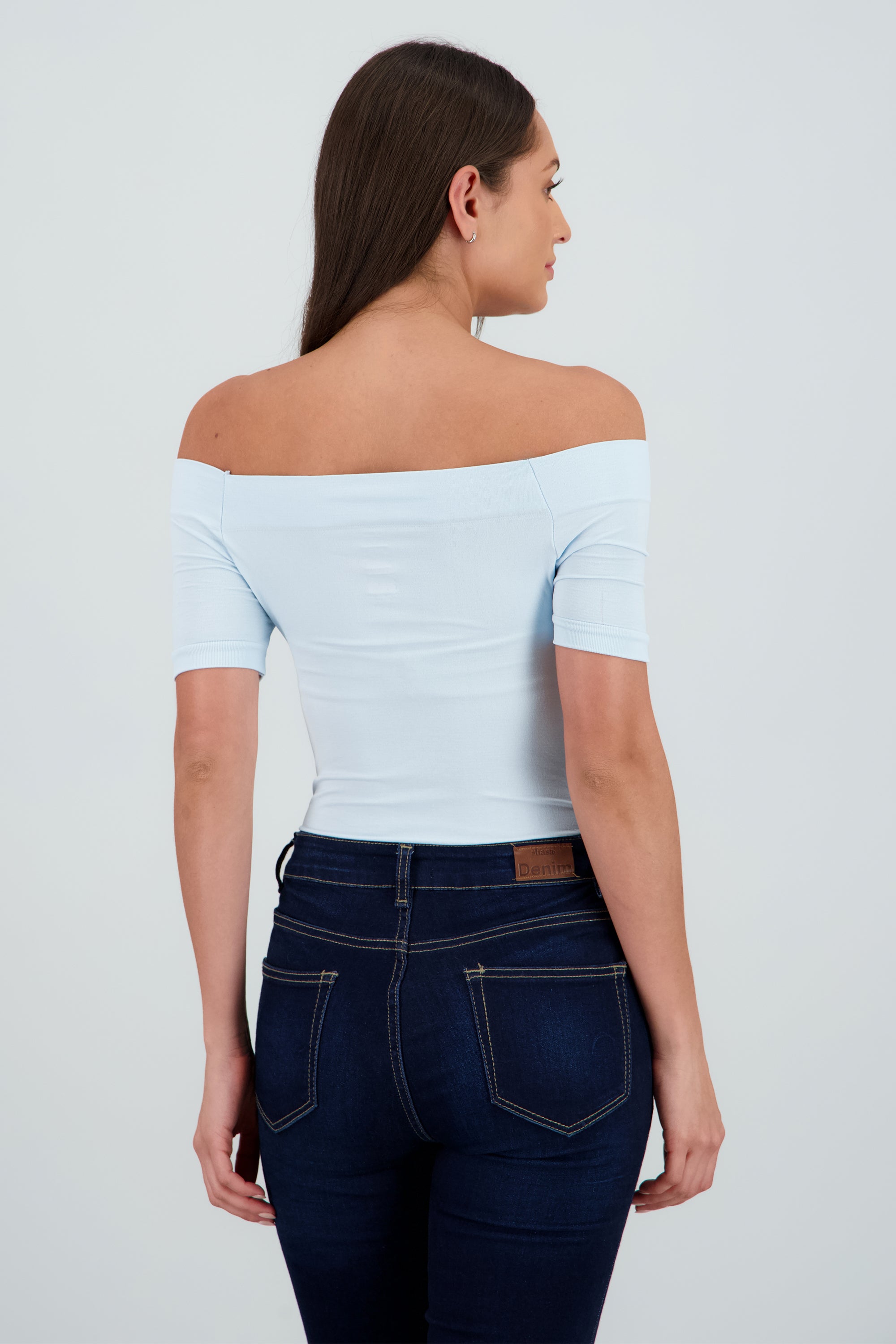 Bodysuit Liso Hombros Descubiertos AZUL PASTEL