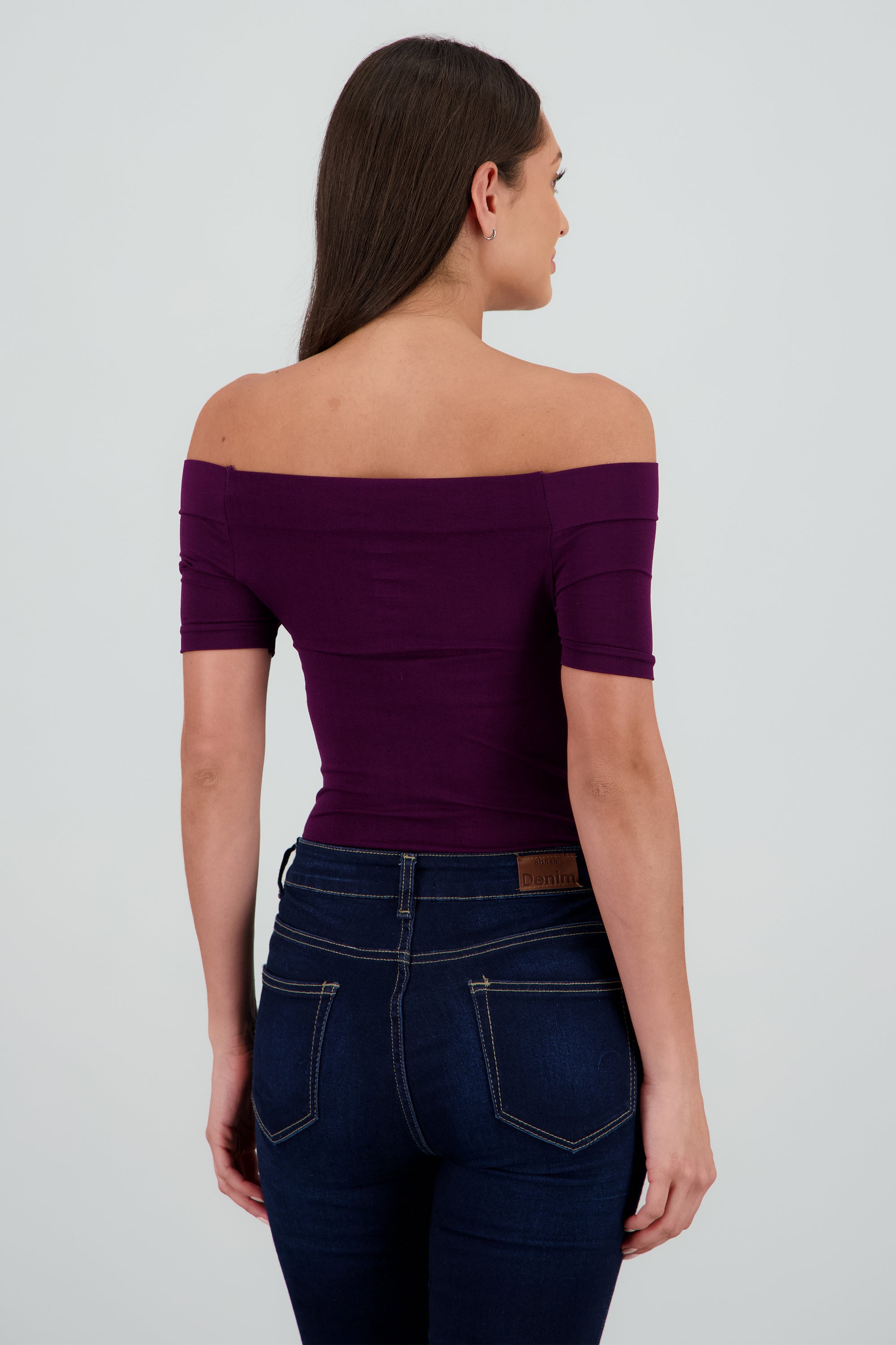 Bodysuit Liso Hombros Descubiertos CIRUELA