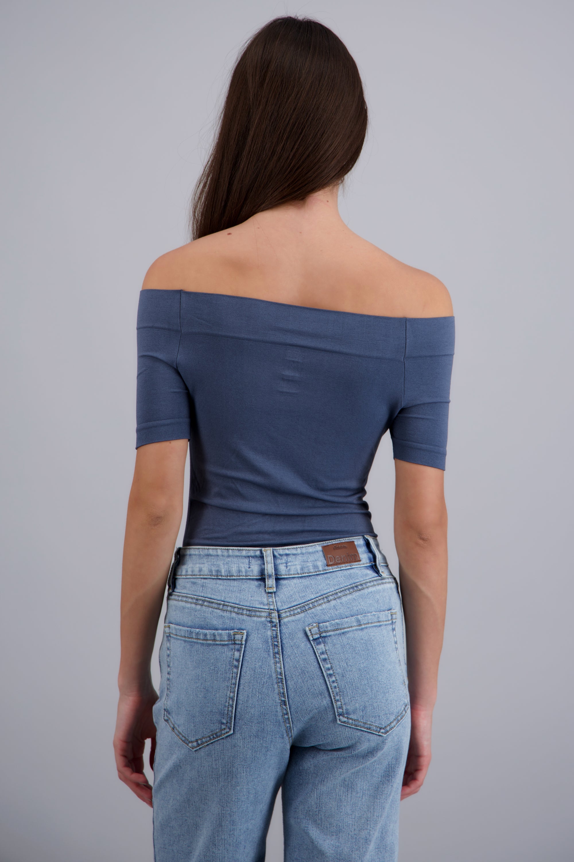 Bodysuit Liso Hombros Descubiertos PETROLEO