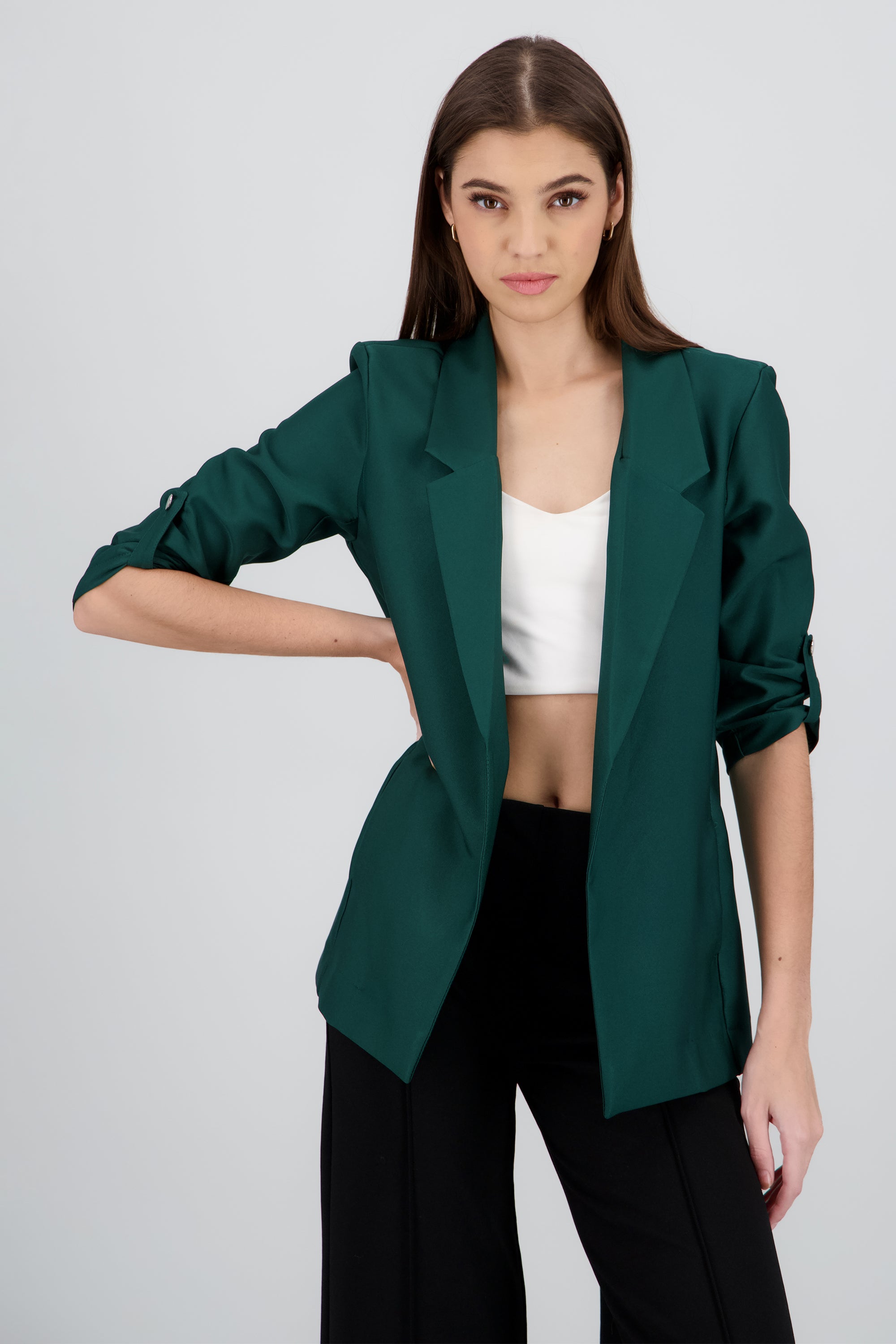 Saco Liso Manga Elevadores VERDE CAZADOR