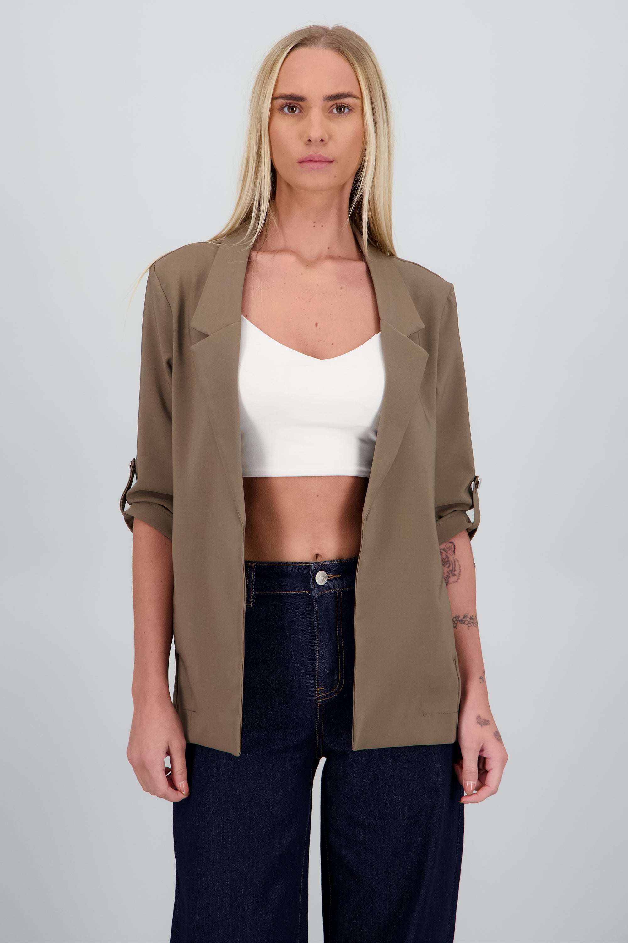 Saco Liso Manga Elevadores CAFE OBSCURO