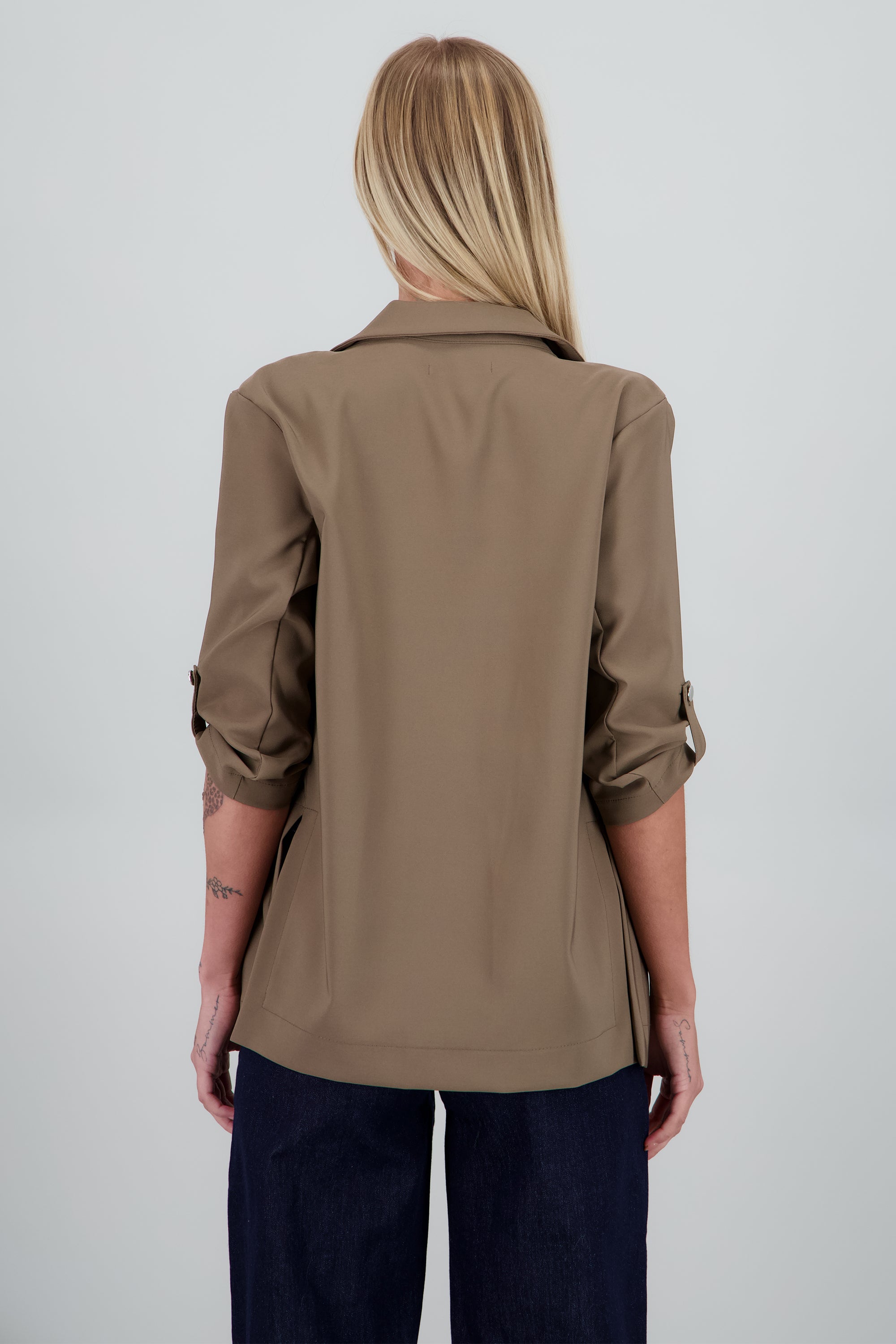 Saco Liso Manga Elevadores CAFE OBSCURO