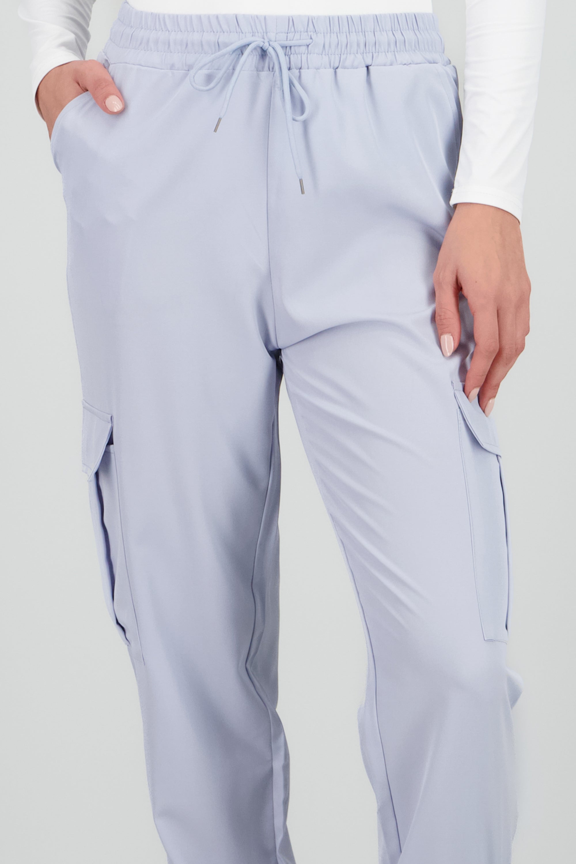 Pantalón Cargo Monocolor Bolsas AZUL CIELO