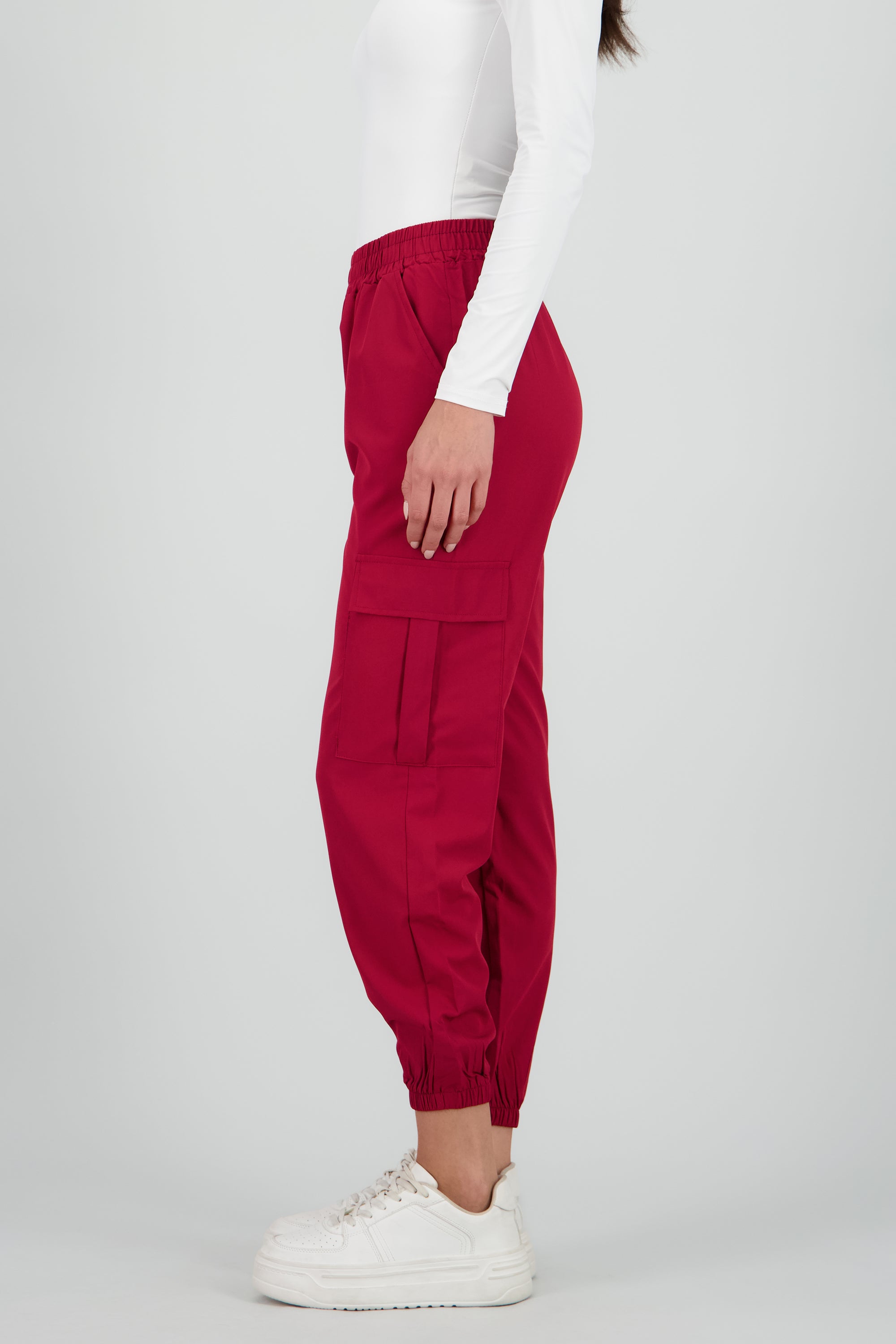 Pantalón Cargo Monocolor Bolsas CIRUELA