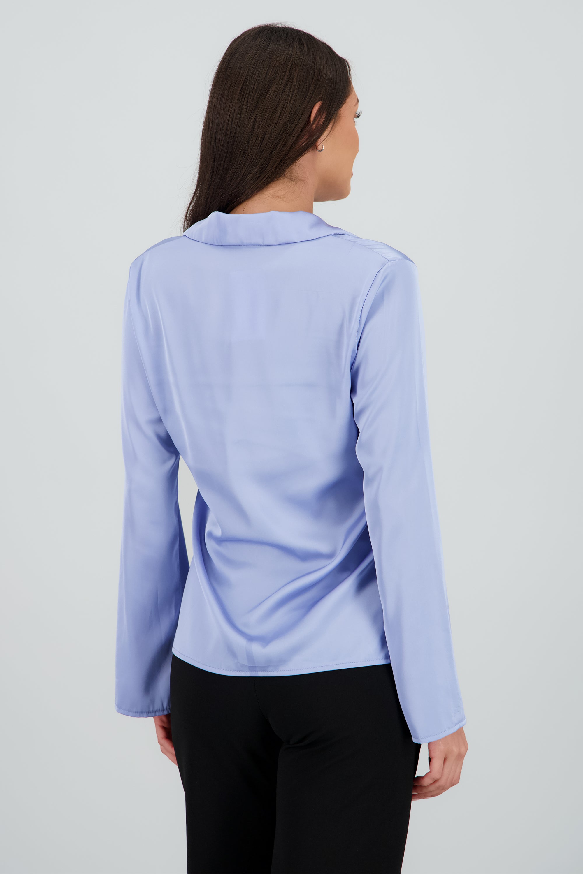 Camisa manga larga det moños AZUL PASTEL