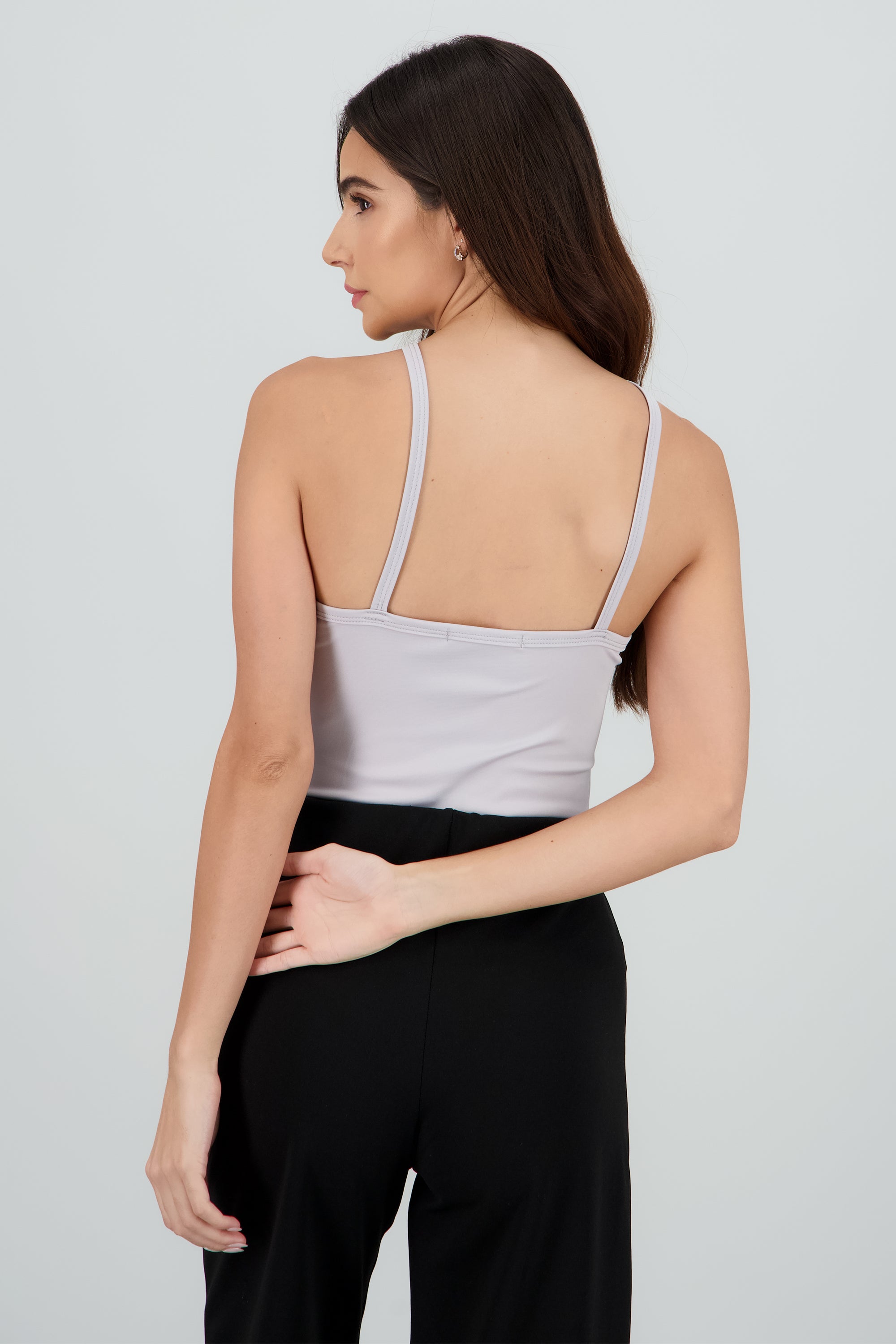 Bodysuit liso escote en v GRIS