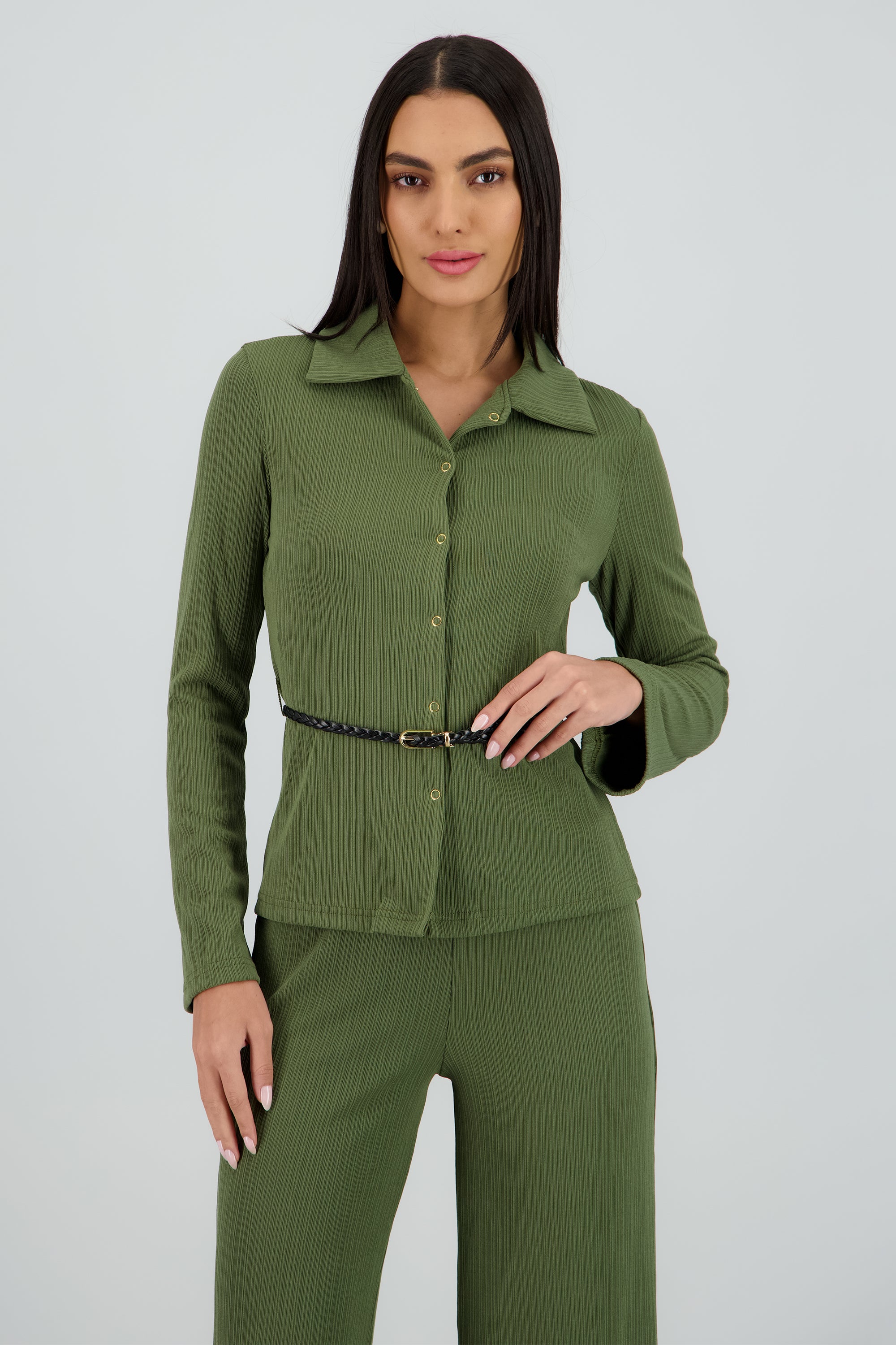 Camisa plisada OLIVO