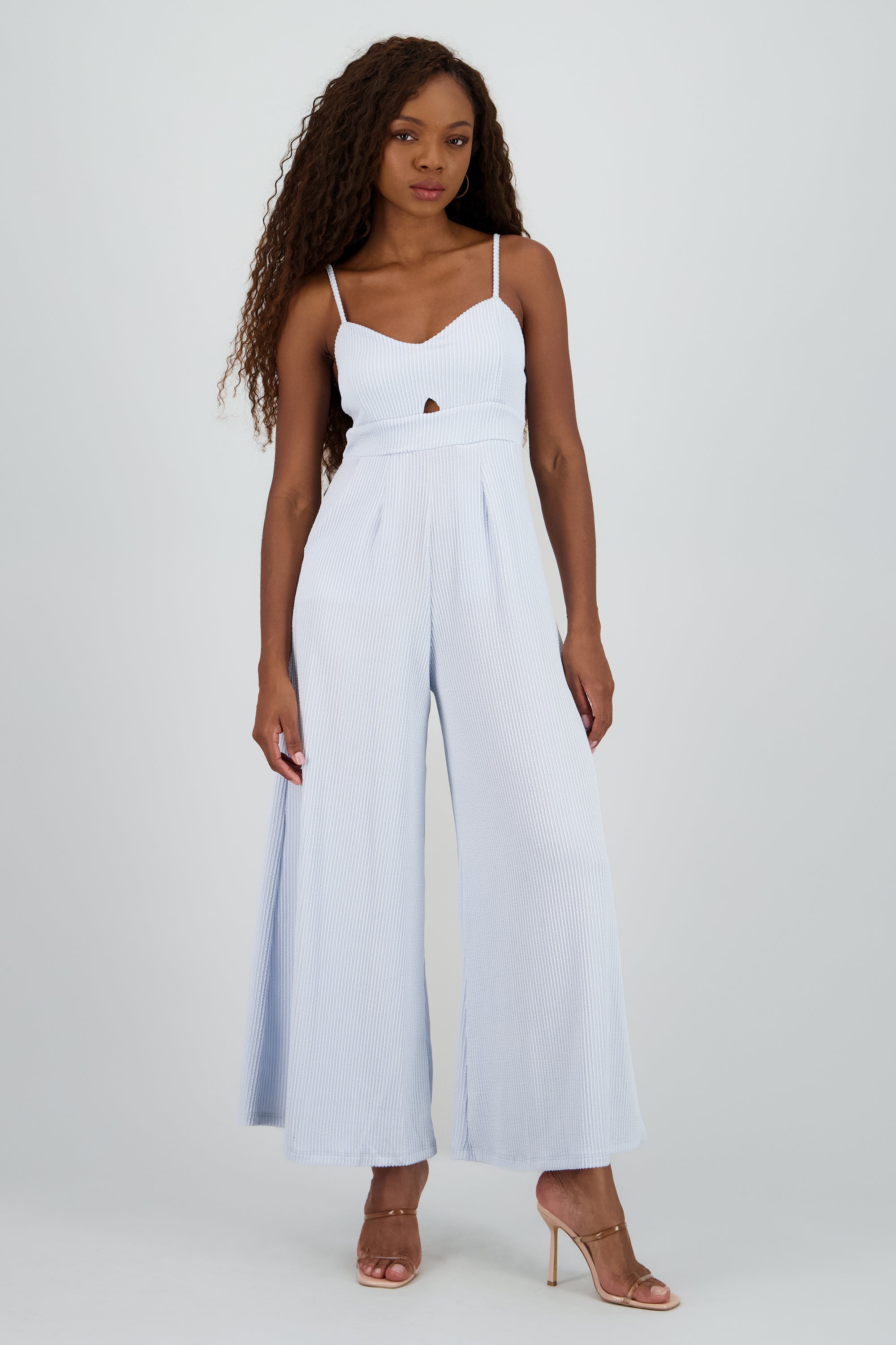 Jumpsuit tirantes detalle textura AZUL PASTEL
