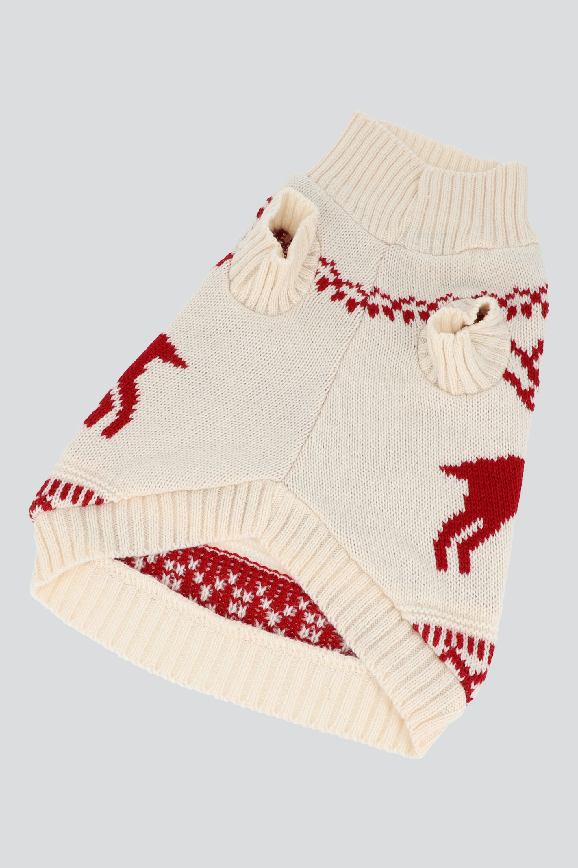 Sueter mascota renos espejo BEIGE