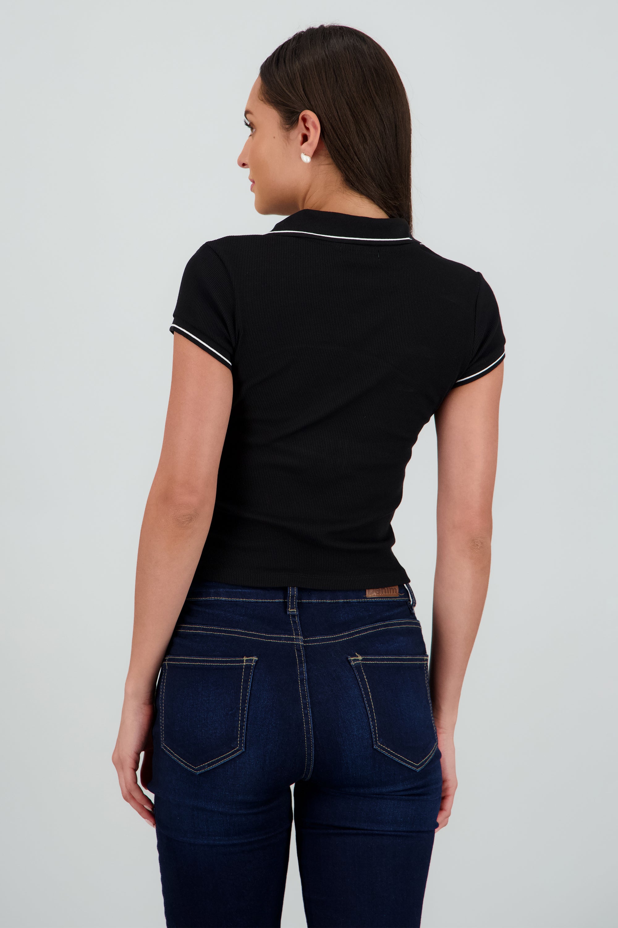 Top cuello polo NEGRO