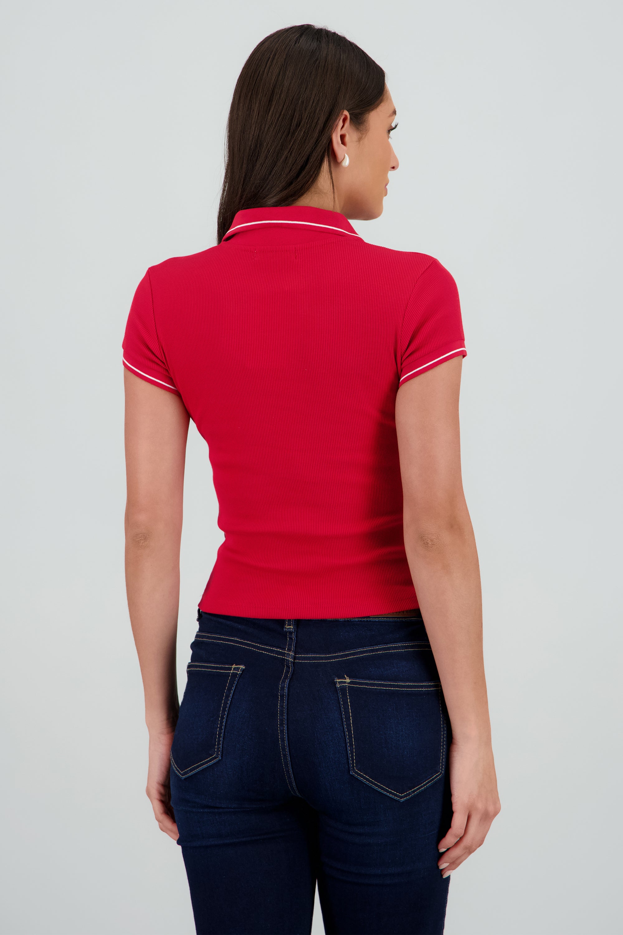 Top cuello polo ROJO