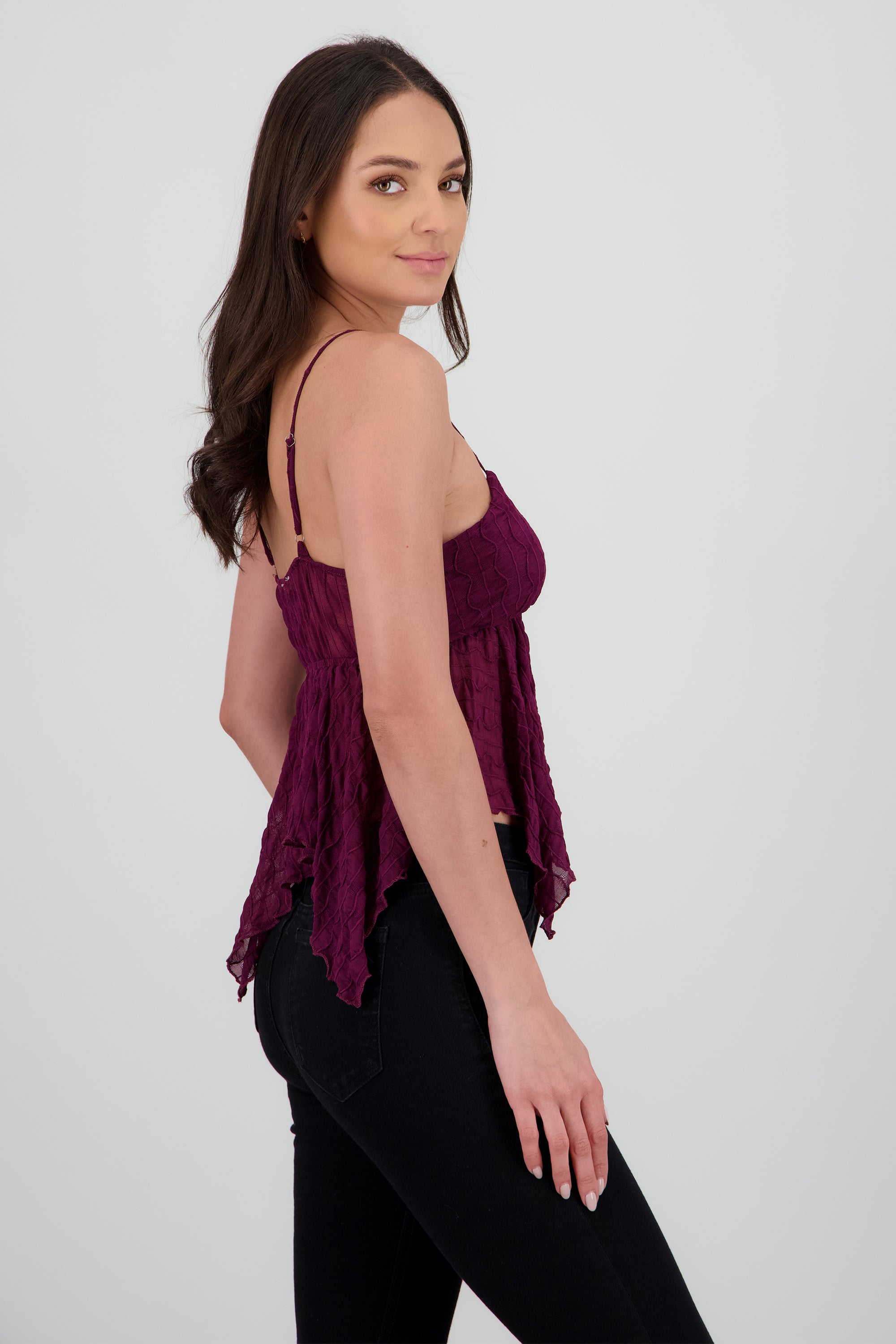 Top encaje asimetrico VINO