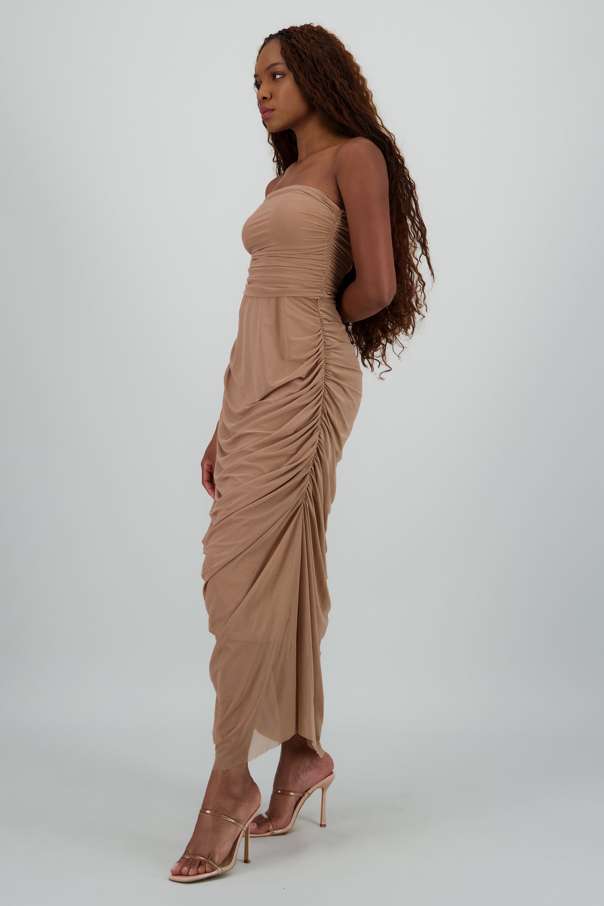 Maxi vestido liso mesh ARENA