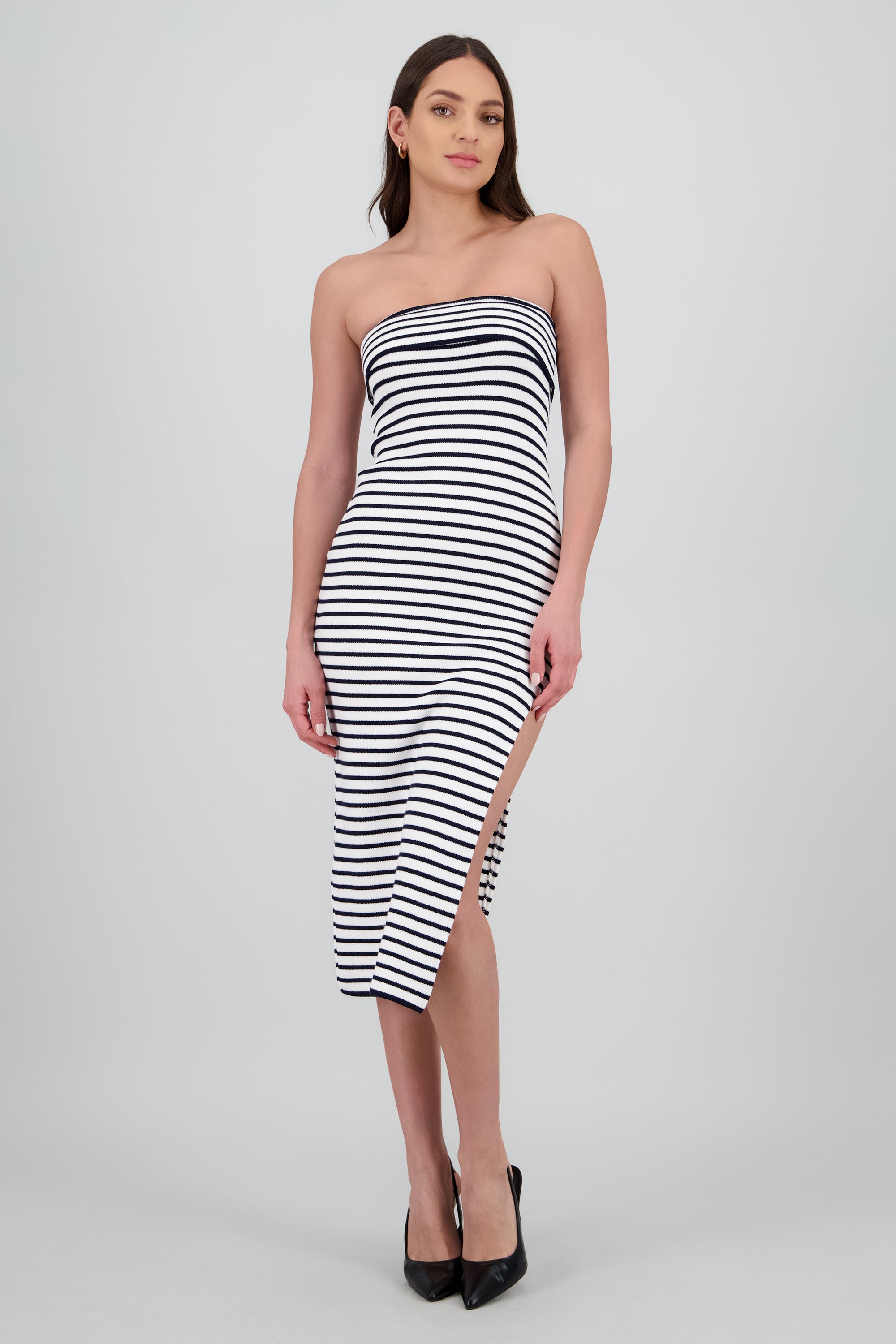 Vestido maxi detalle doblez MARINO COMBO