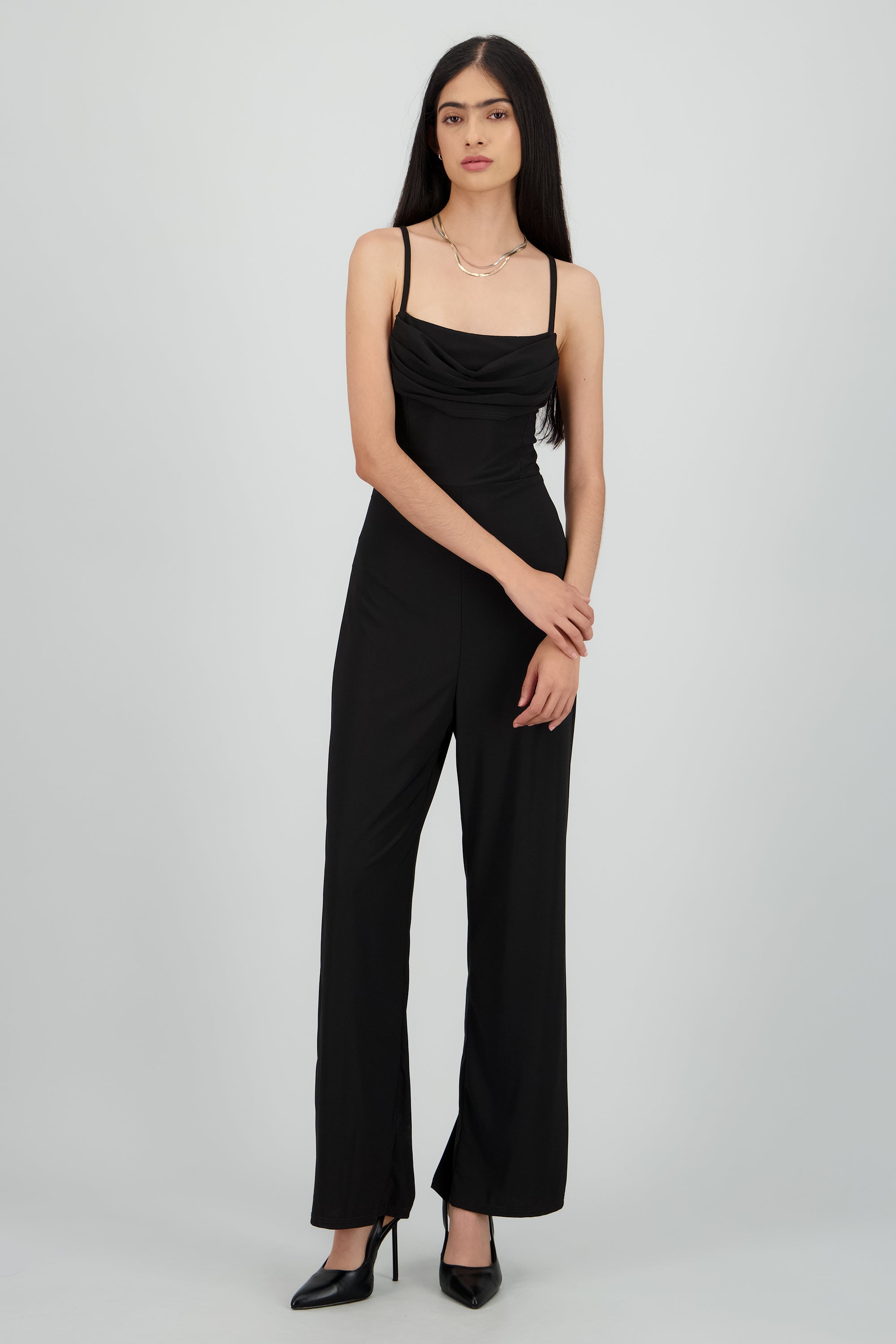 Jumpsuit tirantes det drapeado NEGRO