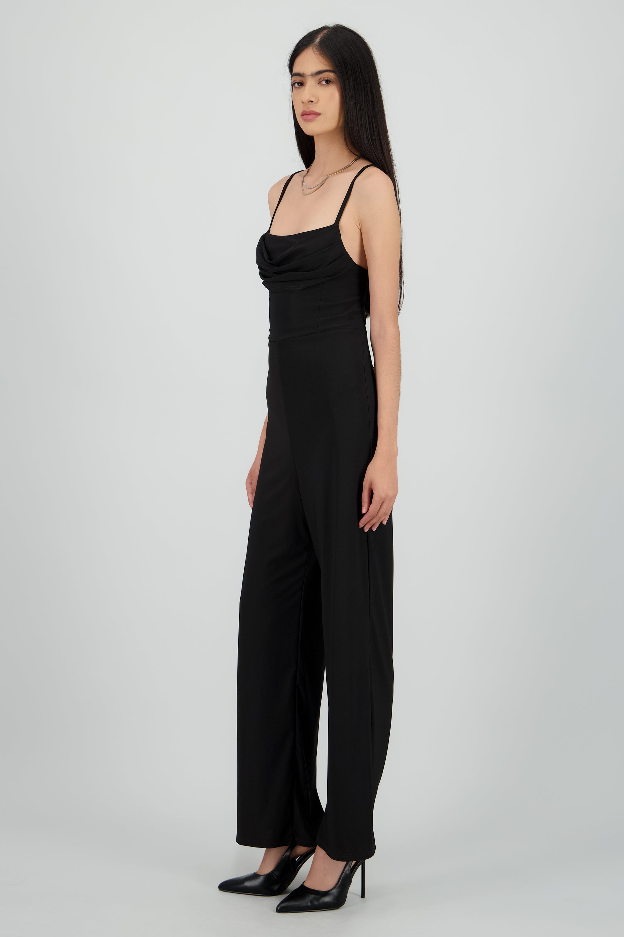 Jumpsuit tirantes det drapeado NEGRO