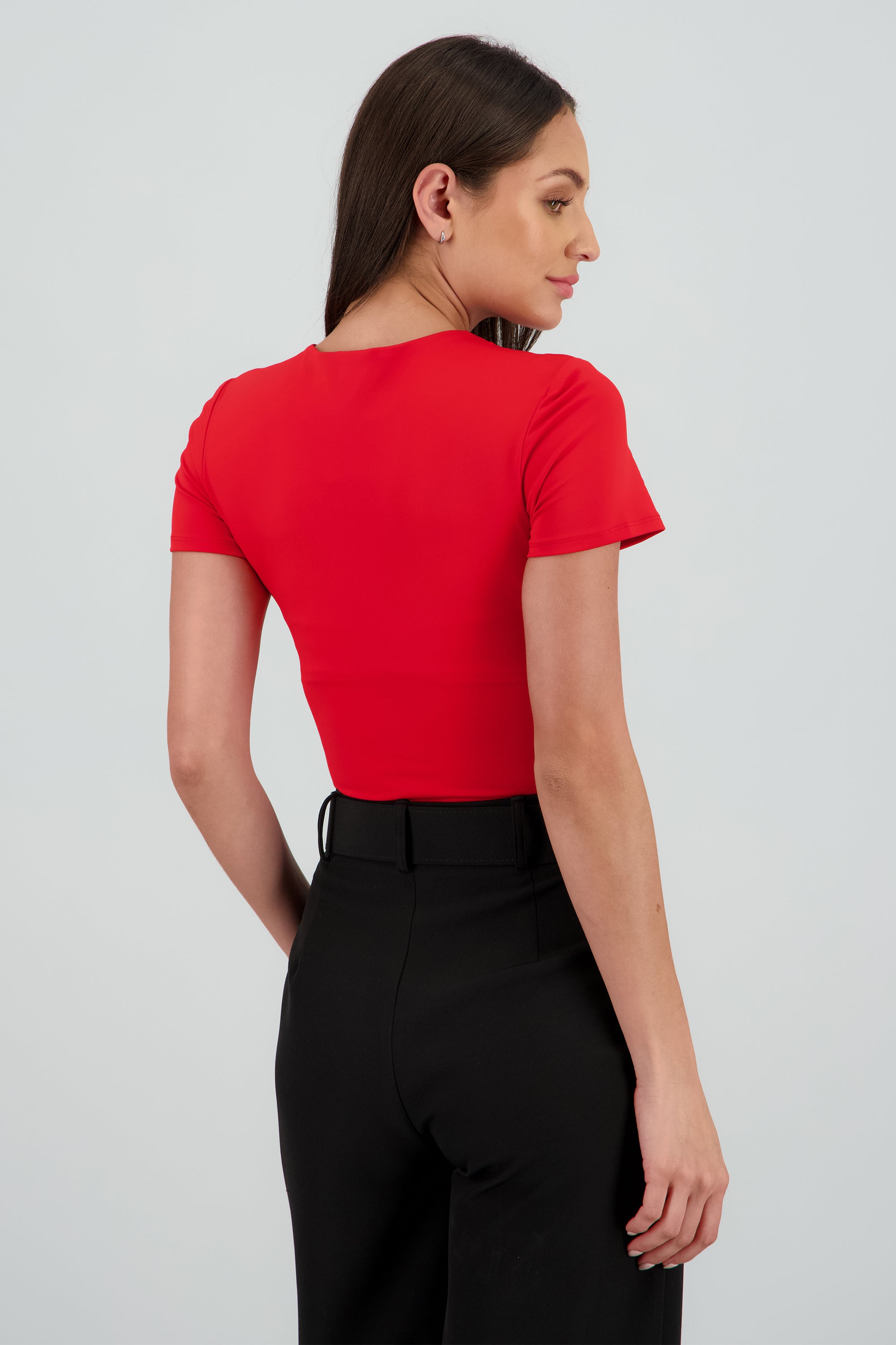 Bodysuit manga corta cuello redondo ROJO