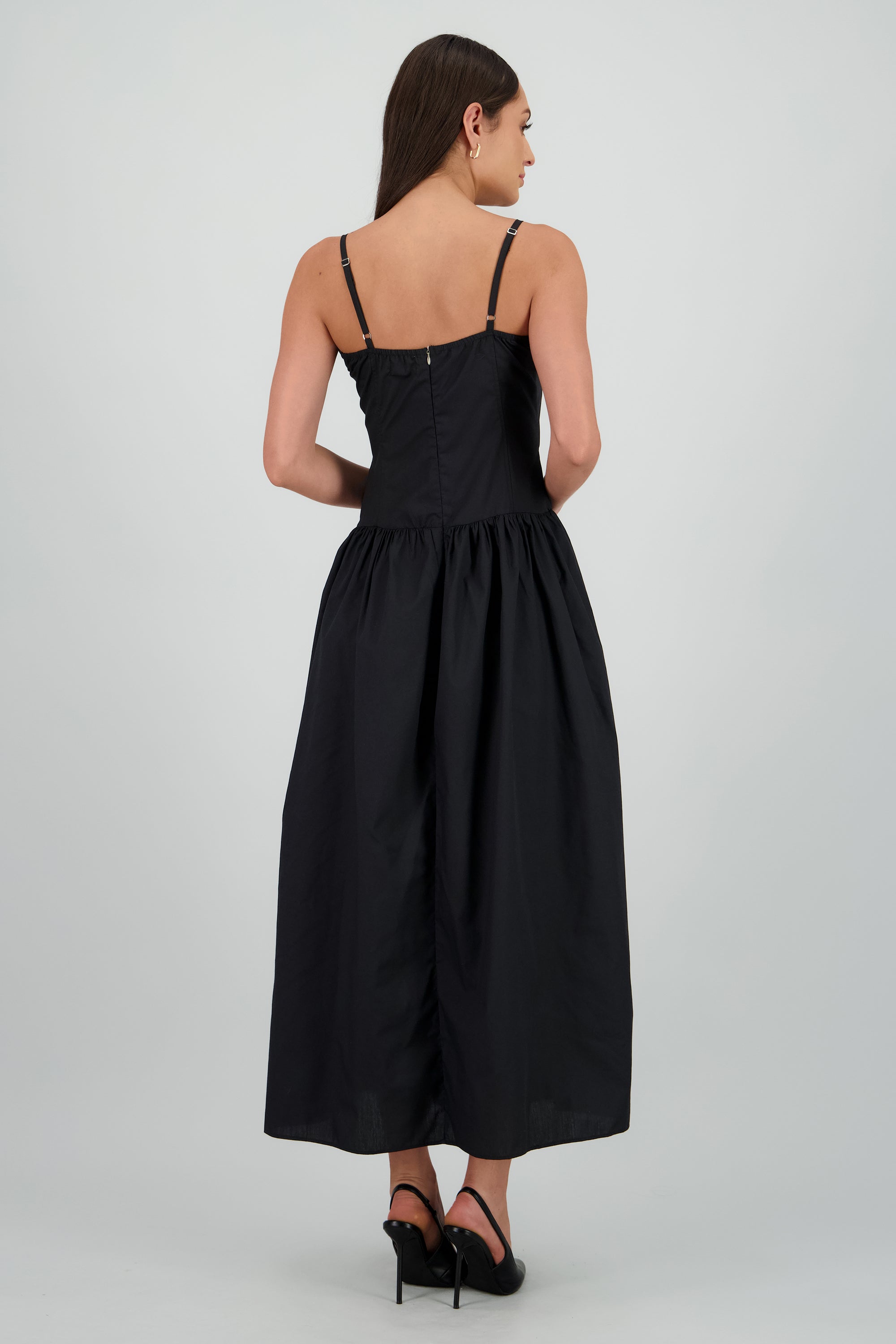 Maxi vestido popelina NEGRO