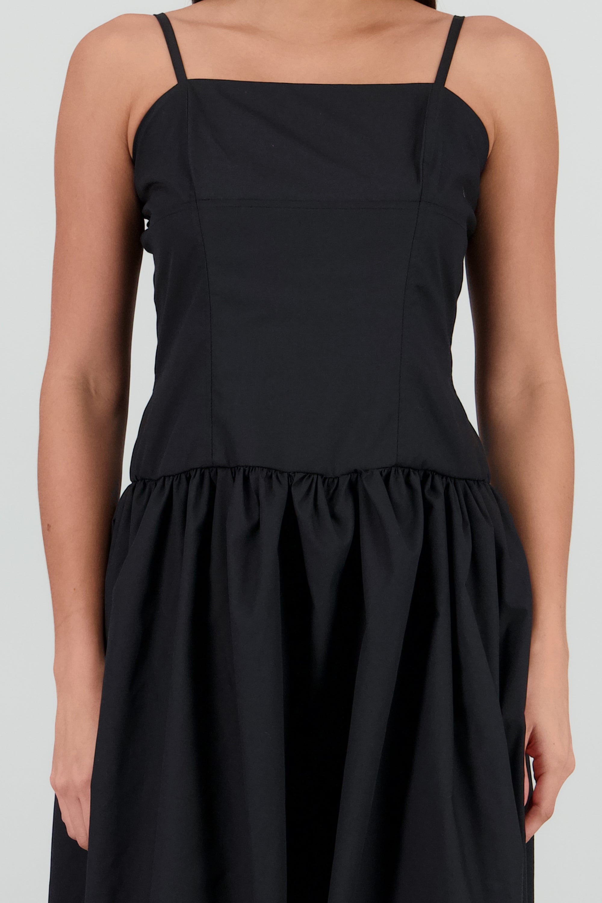 Maxi vestido popelina NEGRO