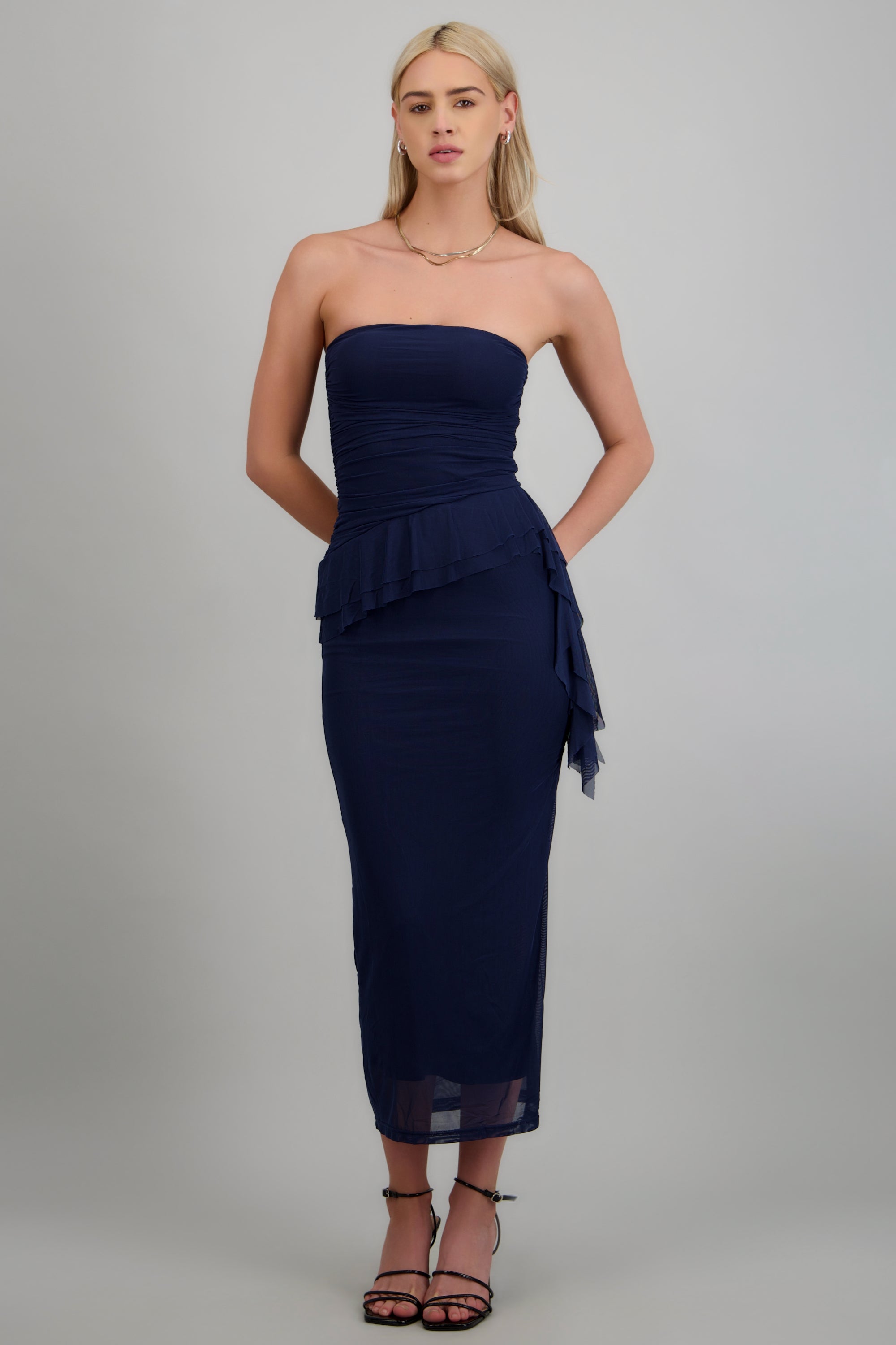 Maxi vestido mesh olanes MARINO