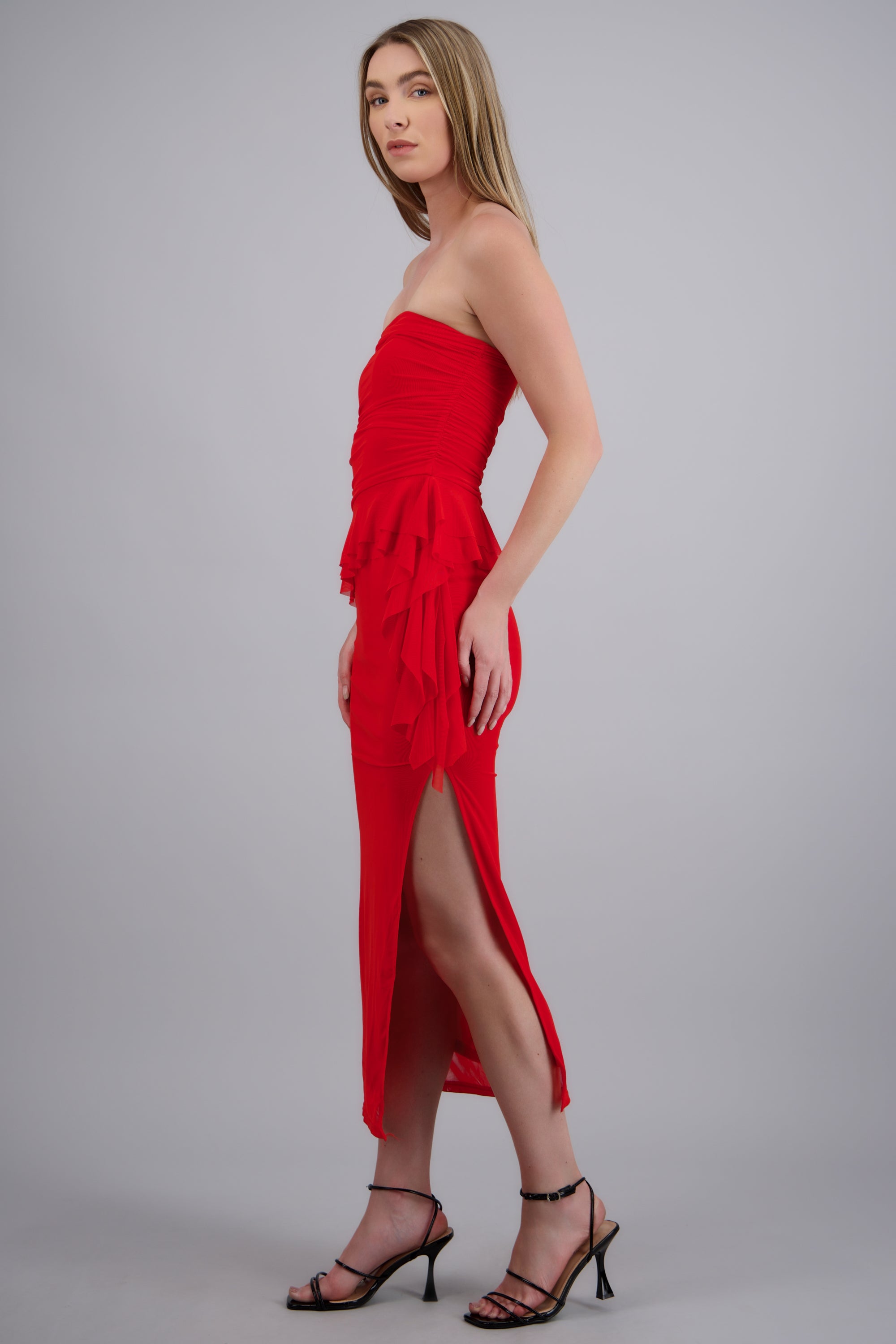 Maxi vestido mesh olanes ROJO