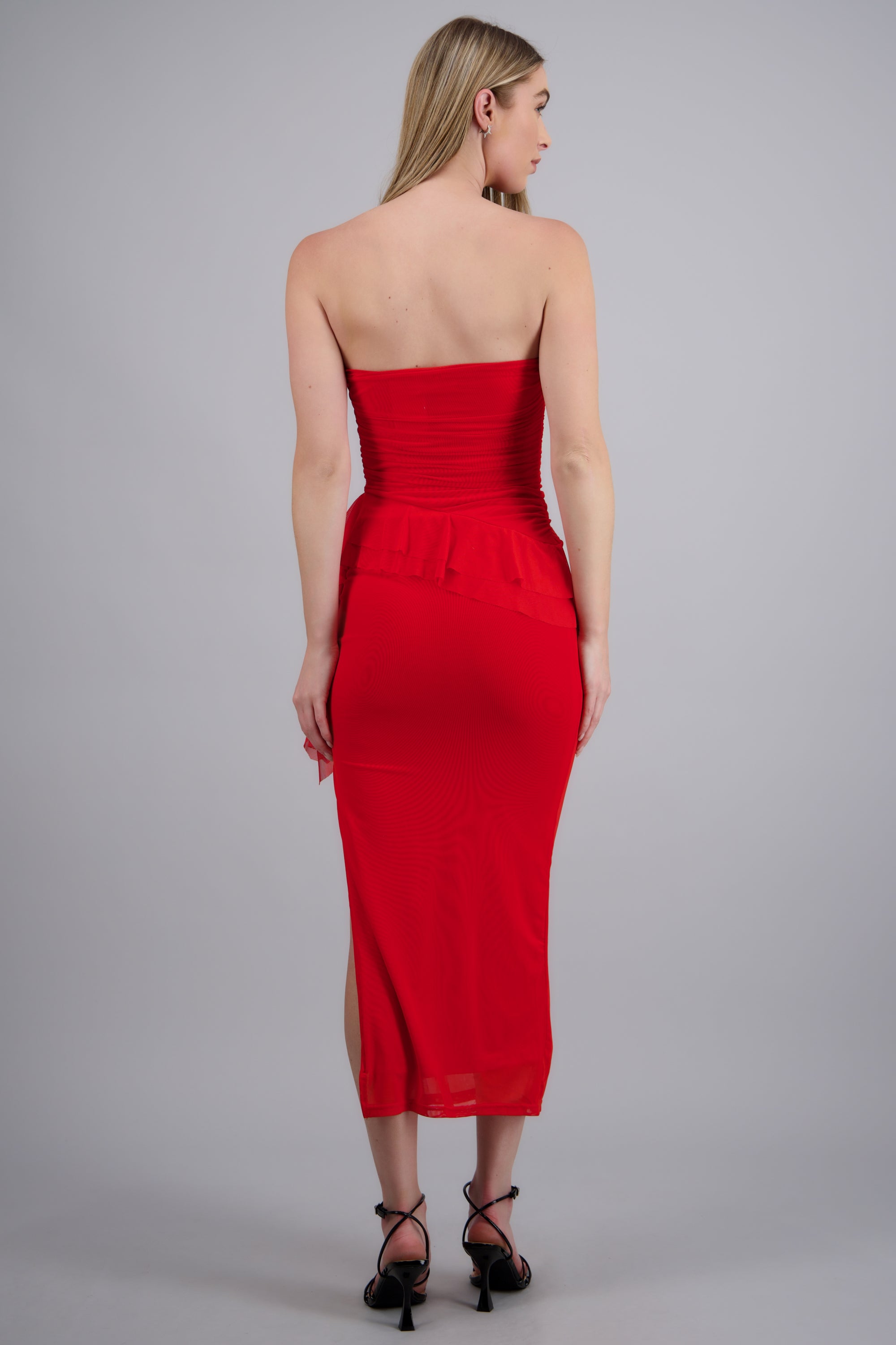 Maxi vestido mesh olanes ROJO