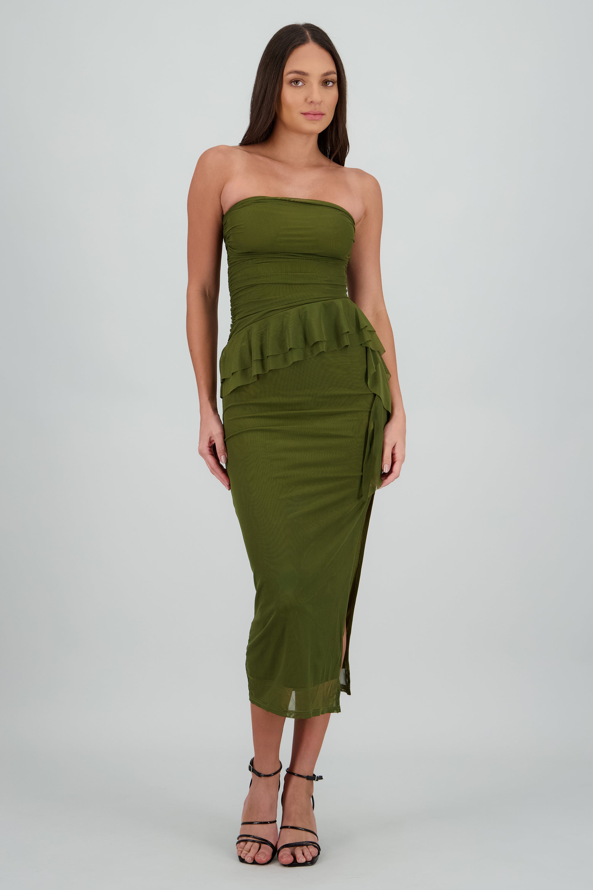 Maxi vestido mesh olanes OLIVO