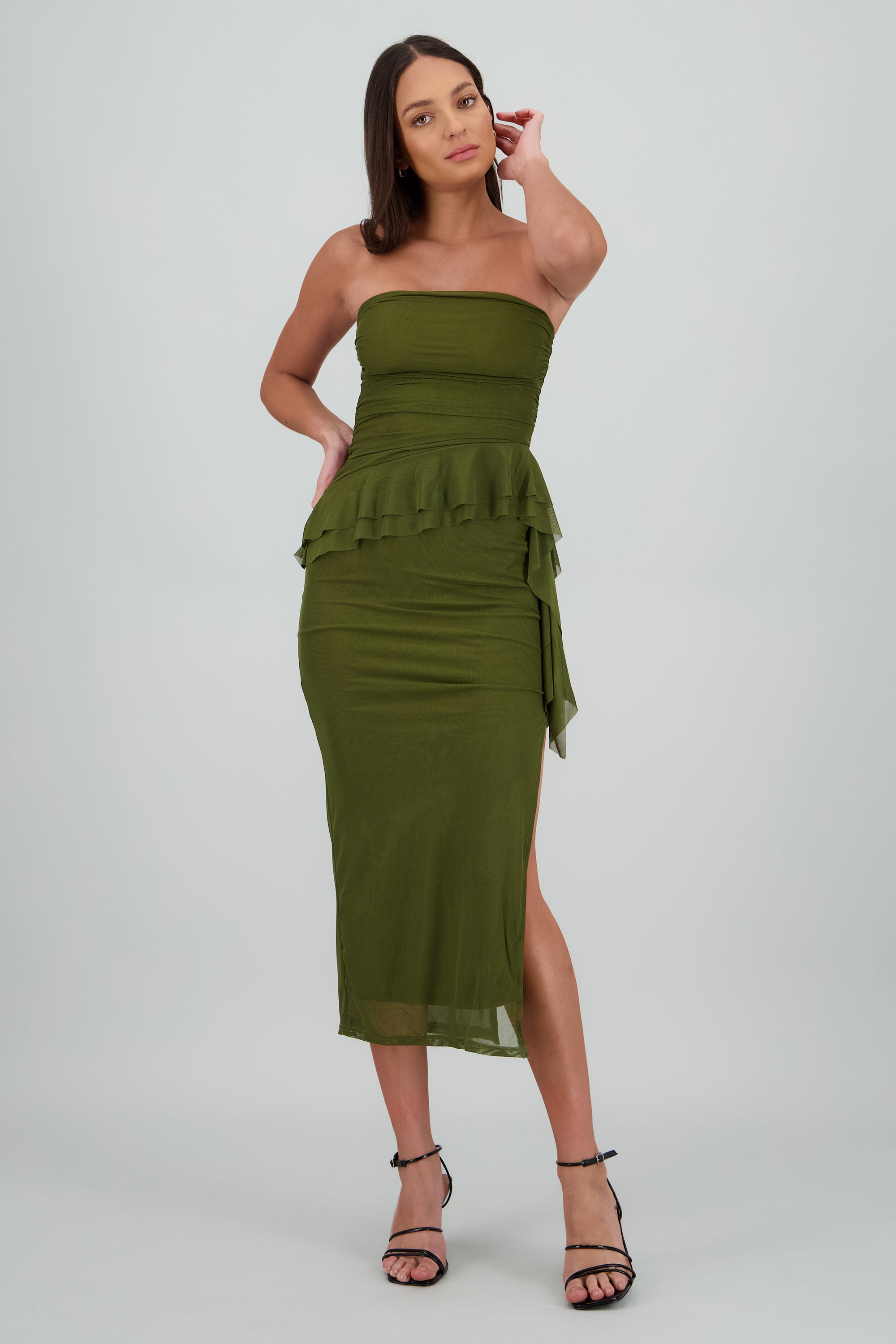 Maxi vestido mesh olanes OLIVO