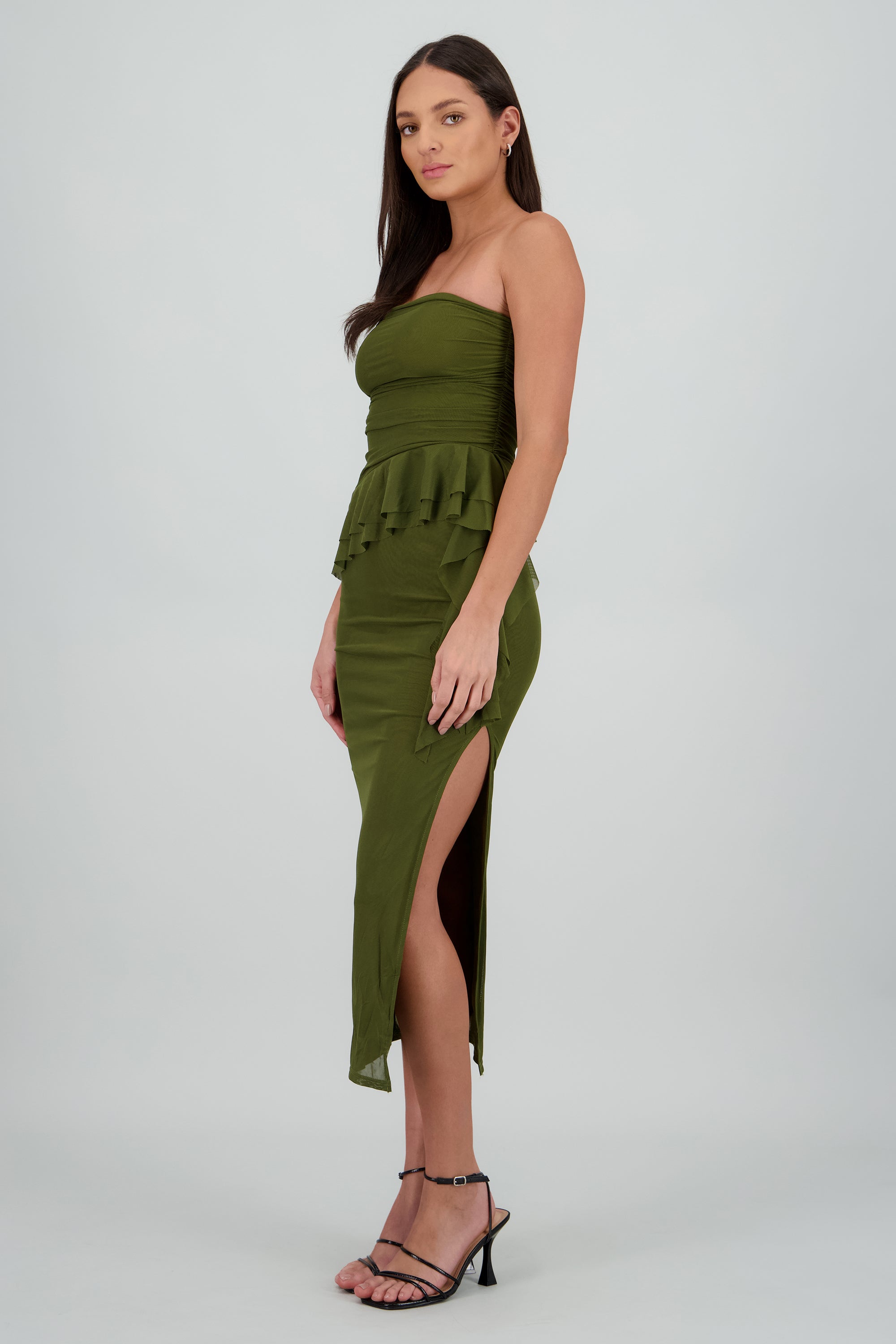 Maxi vestido mesh olanes OLIVO