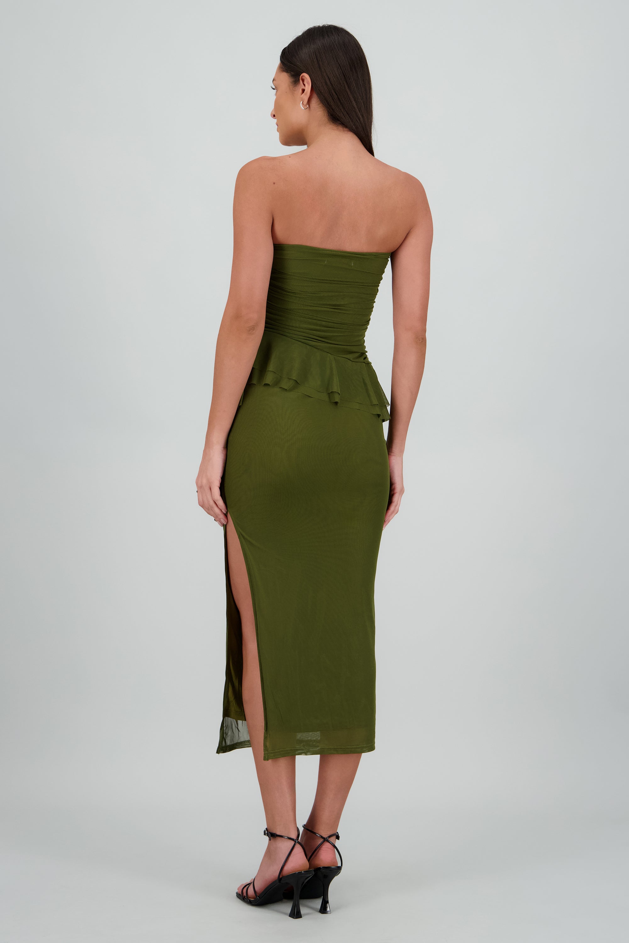 Maxi vestido mesh olanes OLIVO